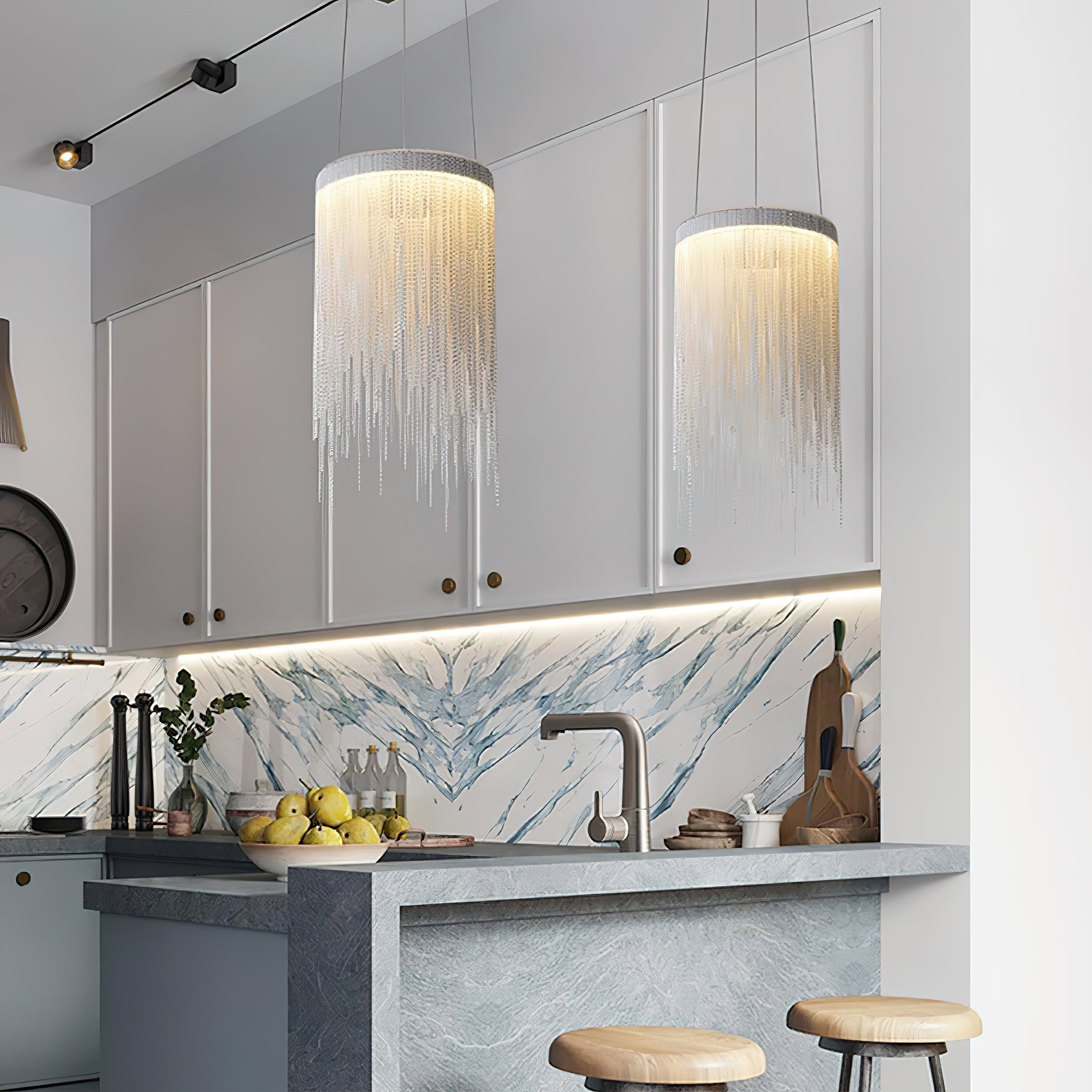 Arsoliel Suspension en Chaîne à Franges de Luxe Postmoderne