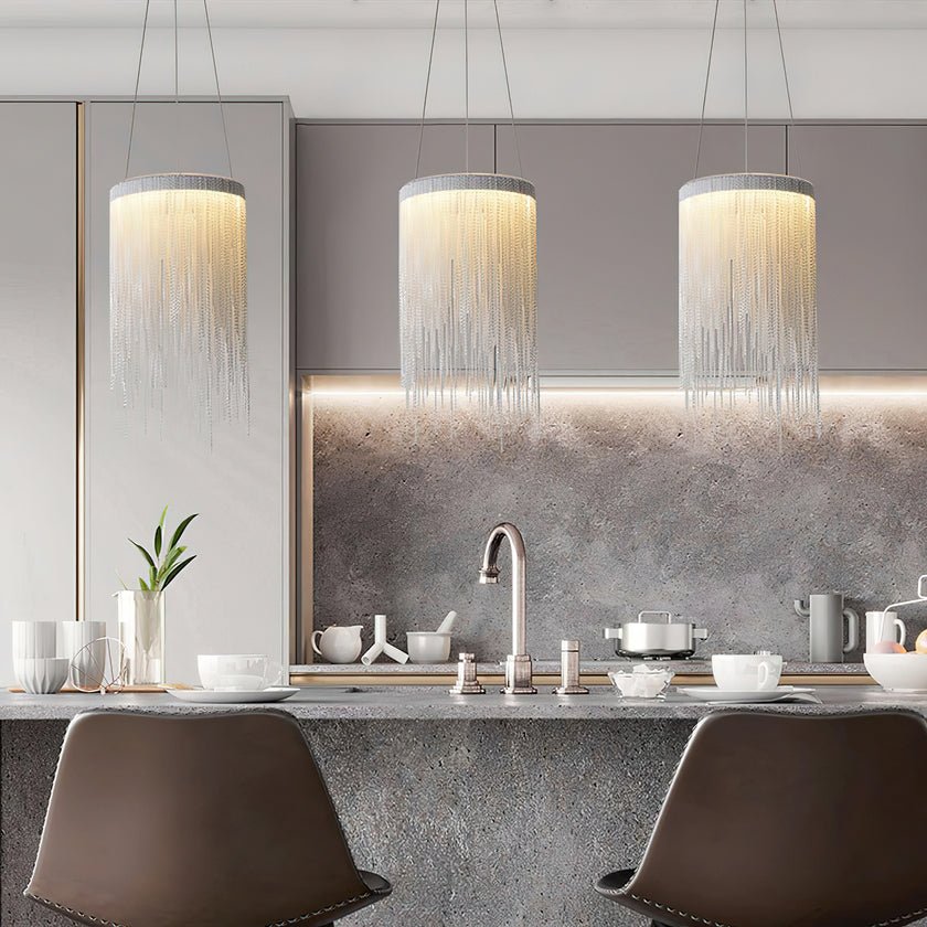 Arsoliel Suspension en Chaîne à Franges de Luxe Postmoderne