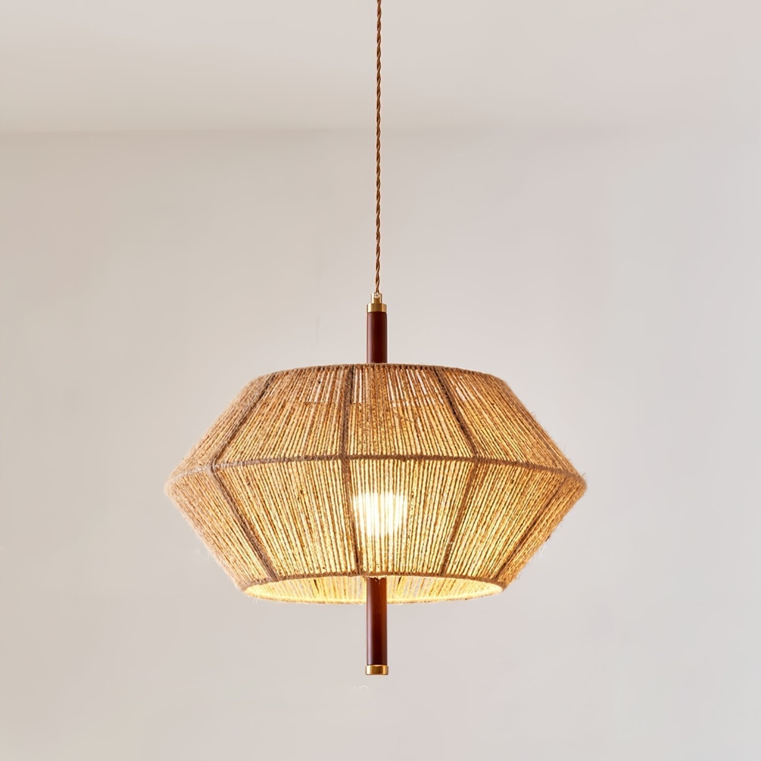 Rattan Lampe Suspendue Vintage en Corde