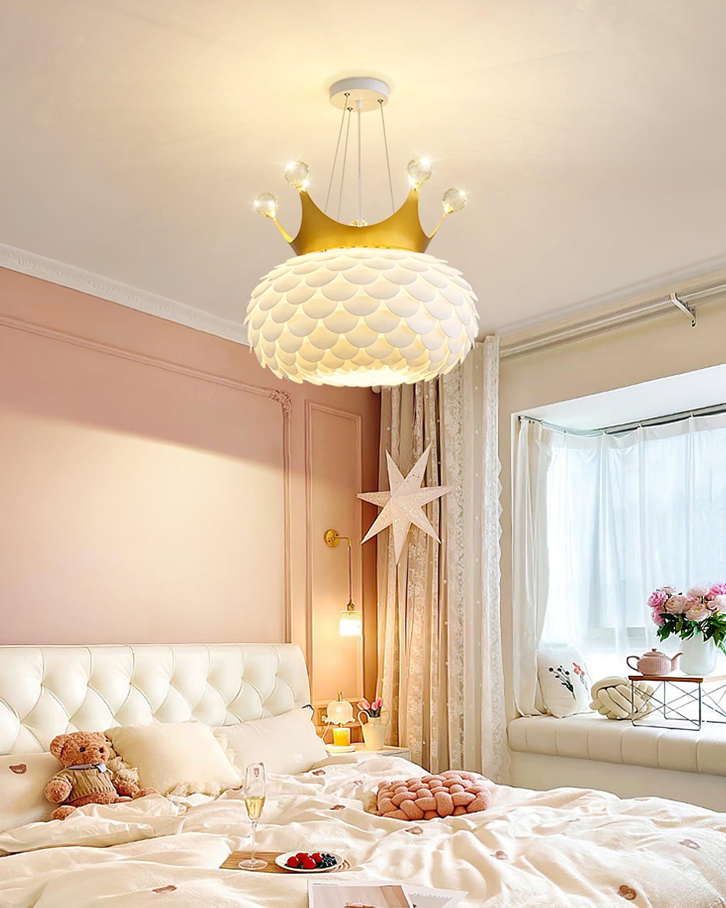 Solara Lampe suspendue en acrylique à couronne festonnée fantaisiste