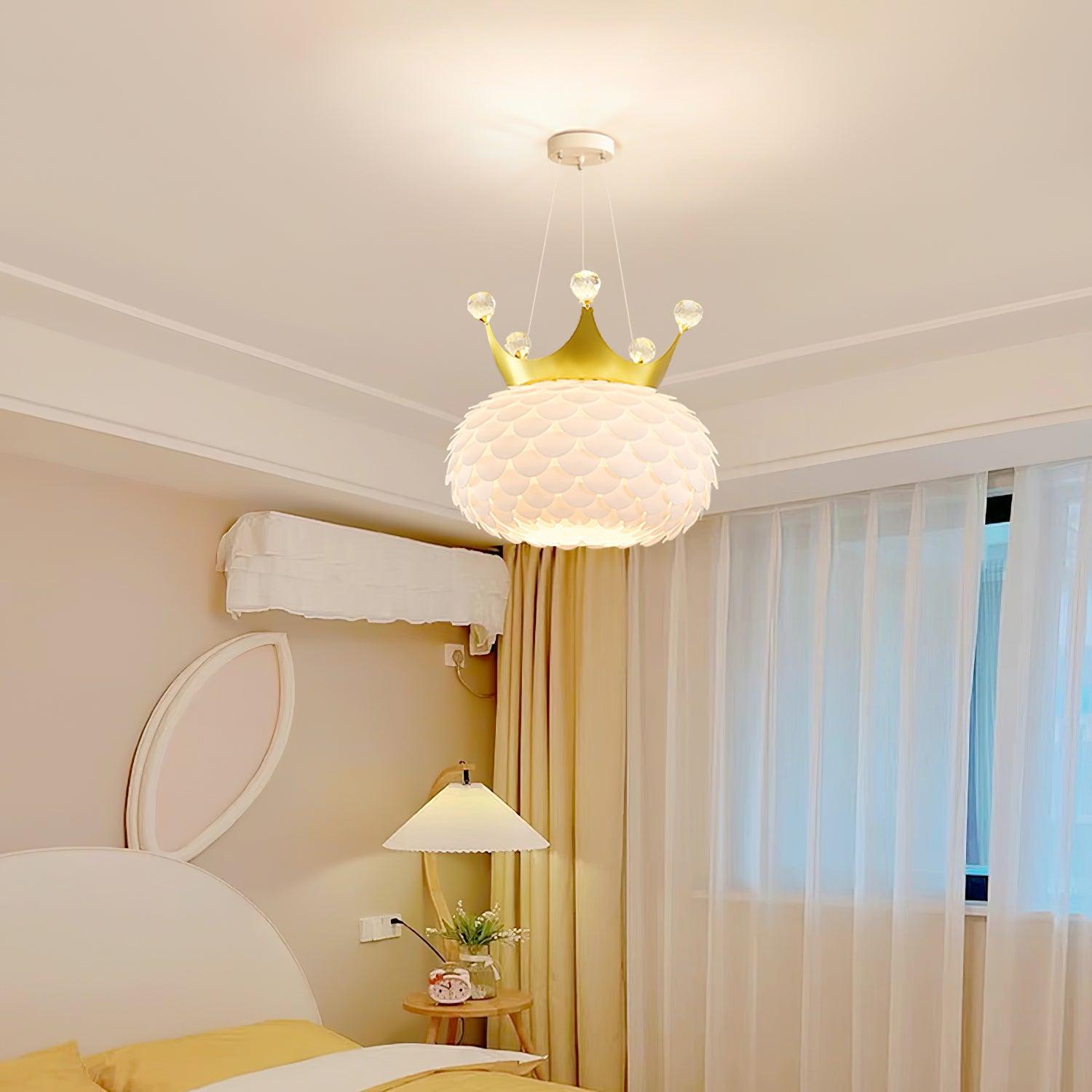 Solara Lampe suspendue en acrylique à couronne festonnée fantaisiste