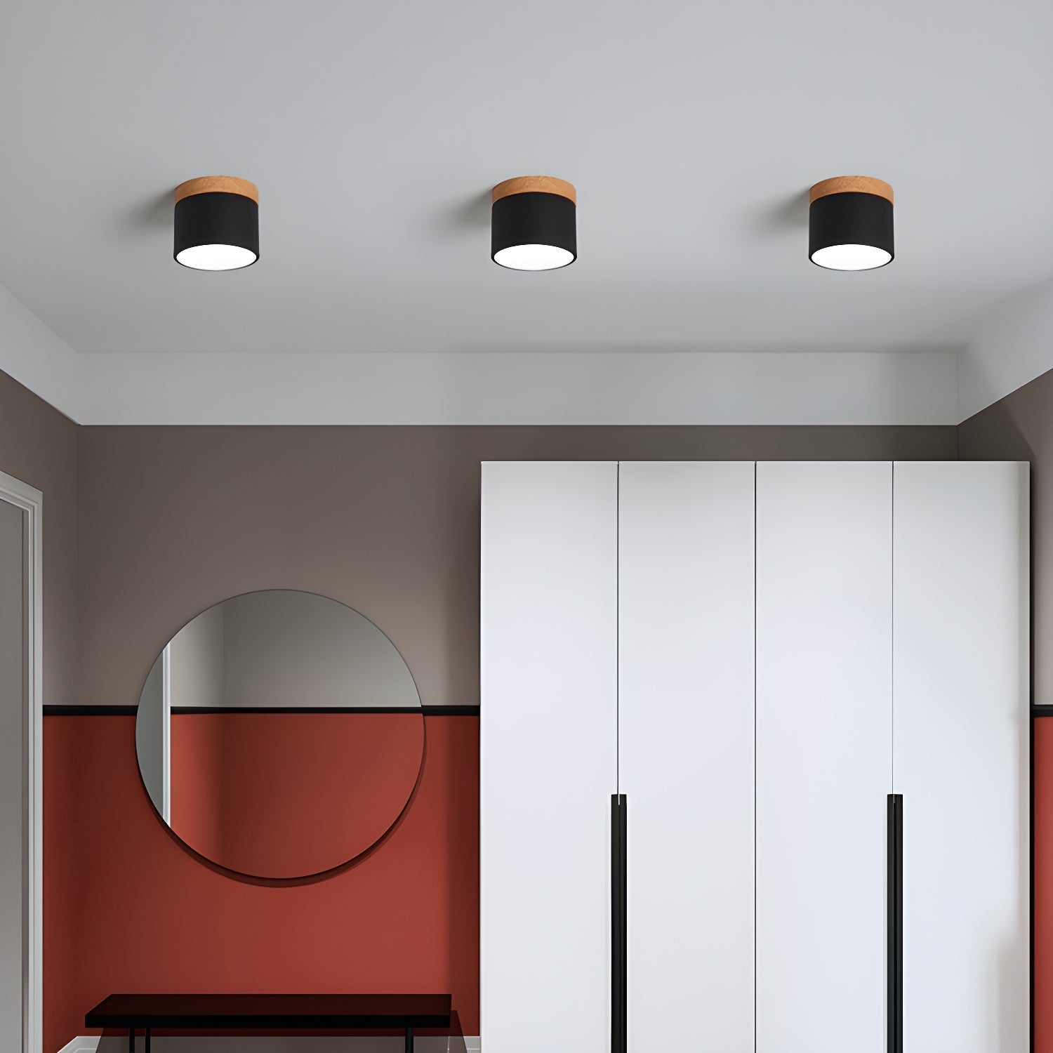 Caveleth Downlight de Surface en Bois Minimaliste Moderne
