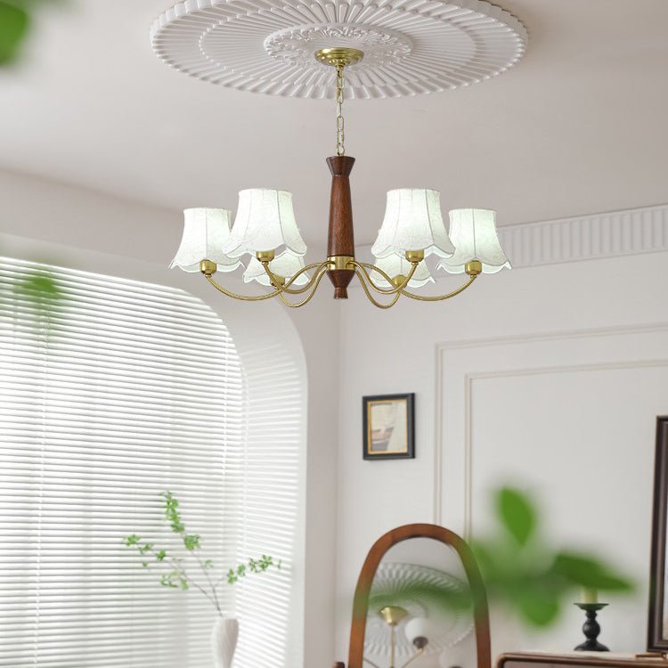 Lustra Lustre Laiton Tissu Bras Courbés