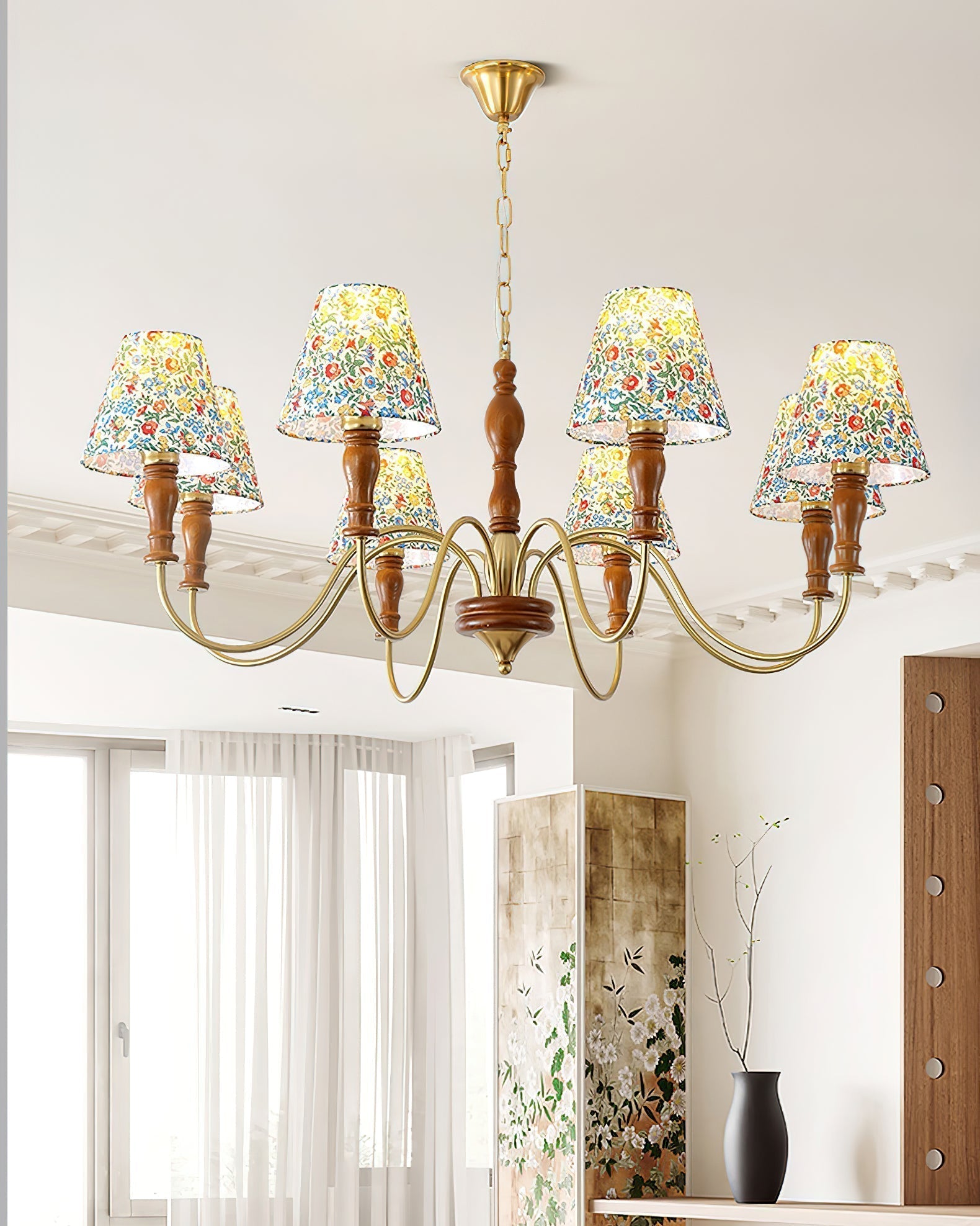 Florinda Lustre Abat-jour Tissu Floral