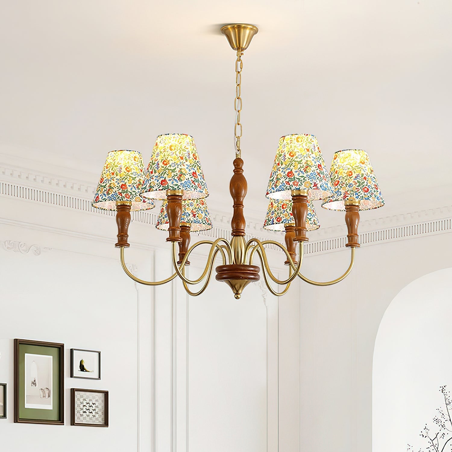 Florinda Lustre Abat-jour Tissu Floral