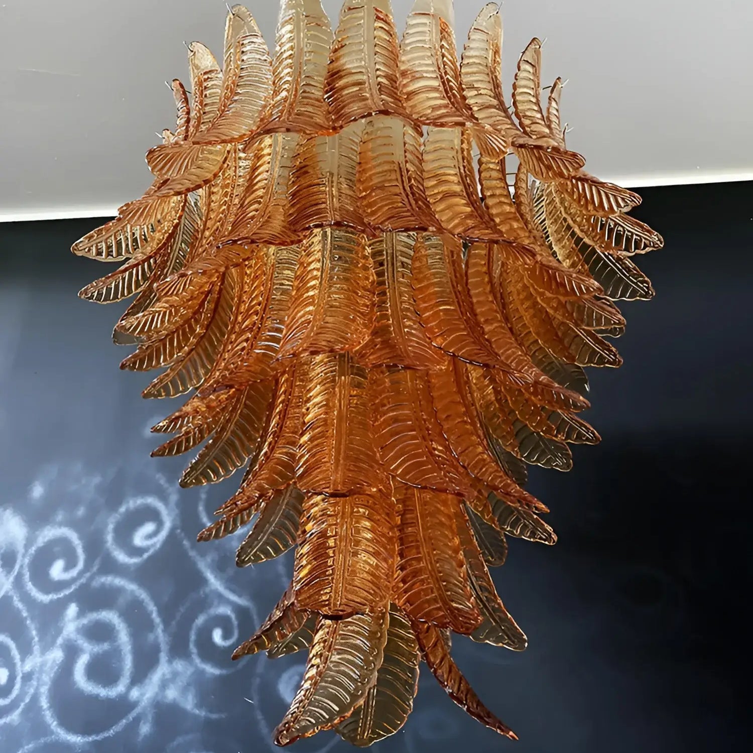 Aurora Lustre en Verre de Murano Ambre