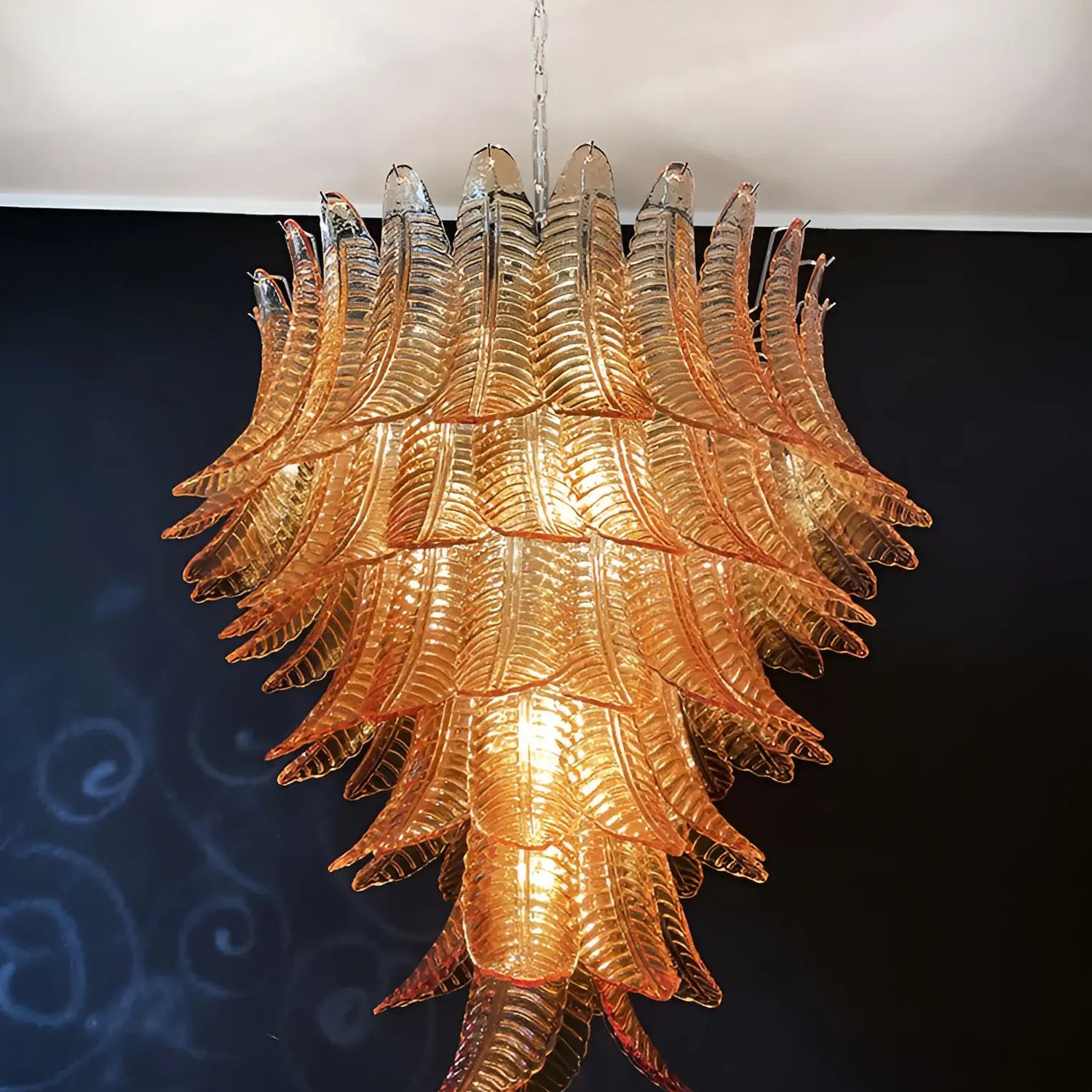 Aurora Lustre en Verre de Murano Ambre