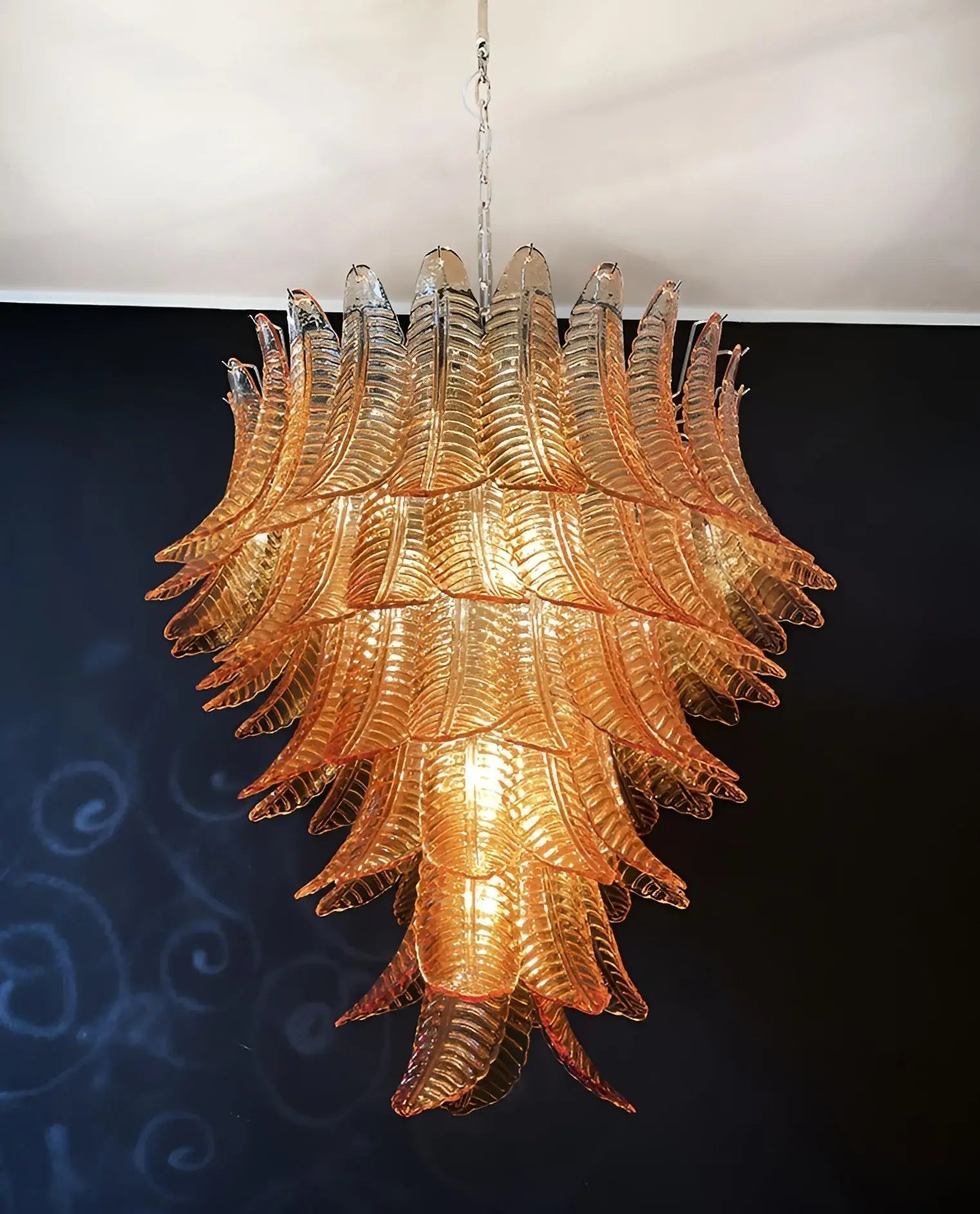 Aurora Lustre en Verre de Murano Ambre