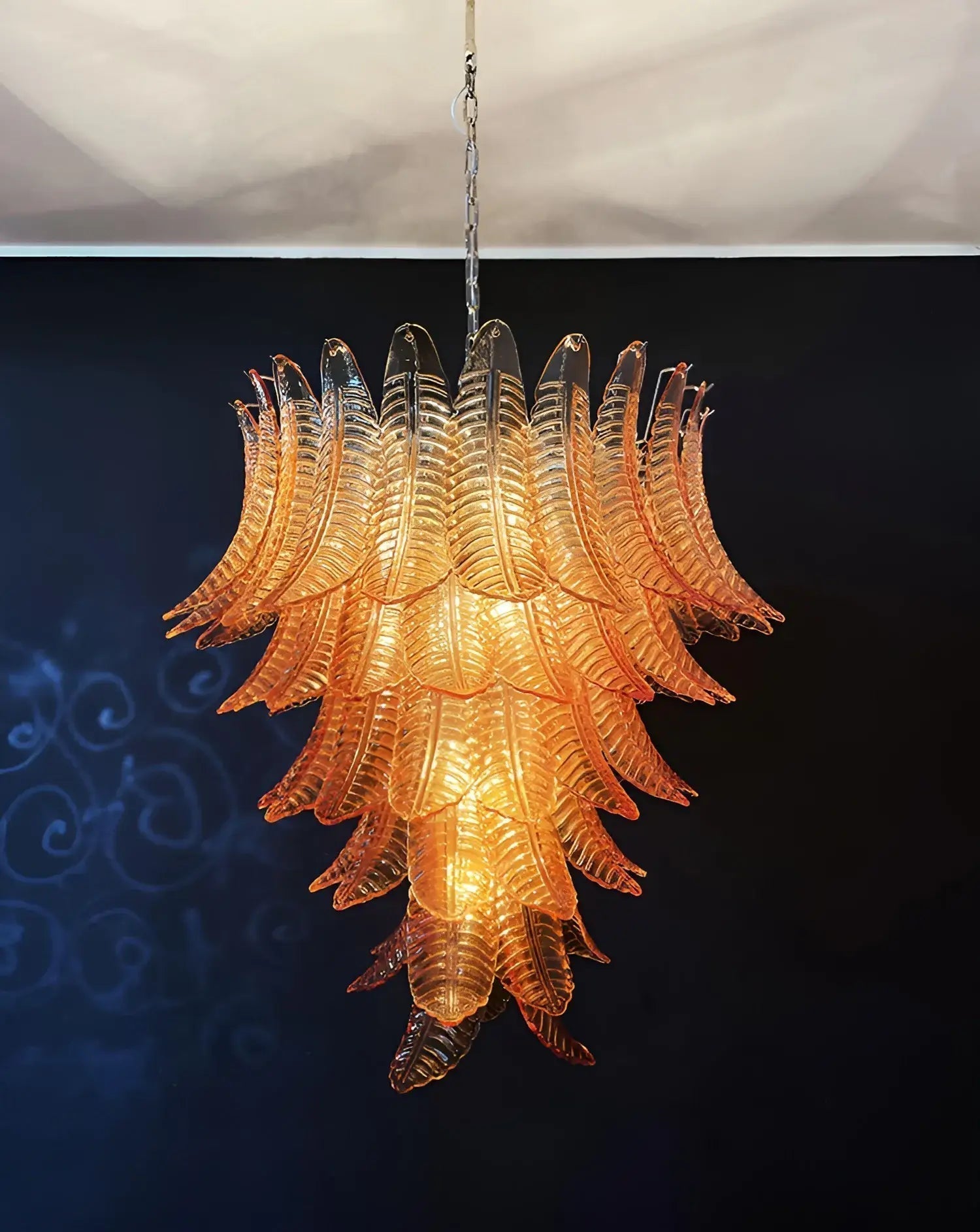 Aurora Lustre en Verre de Murano Ambre