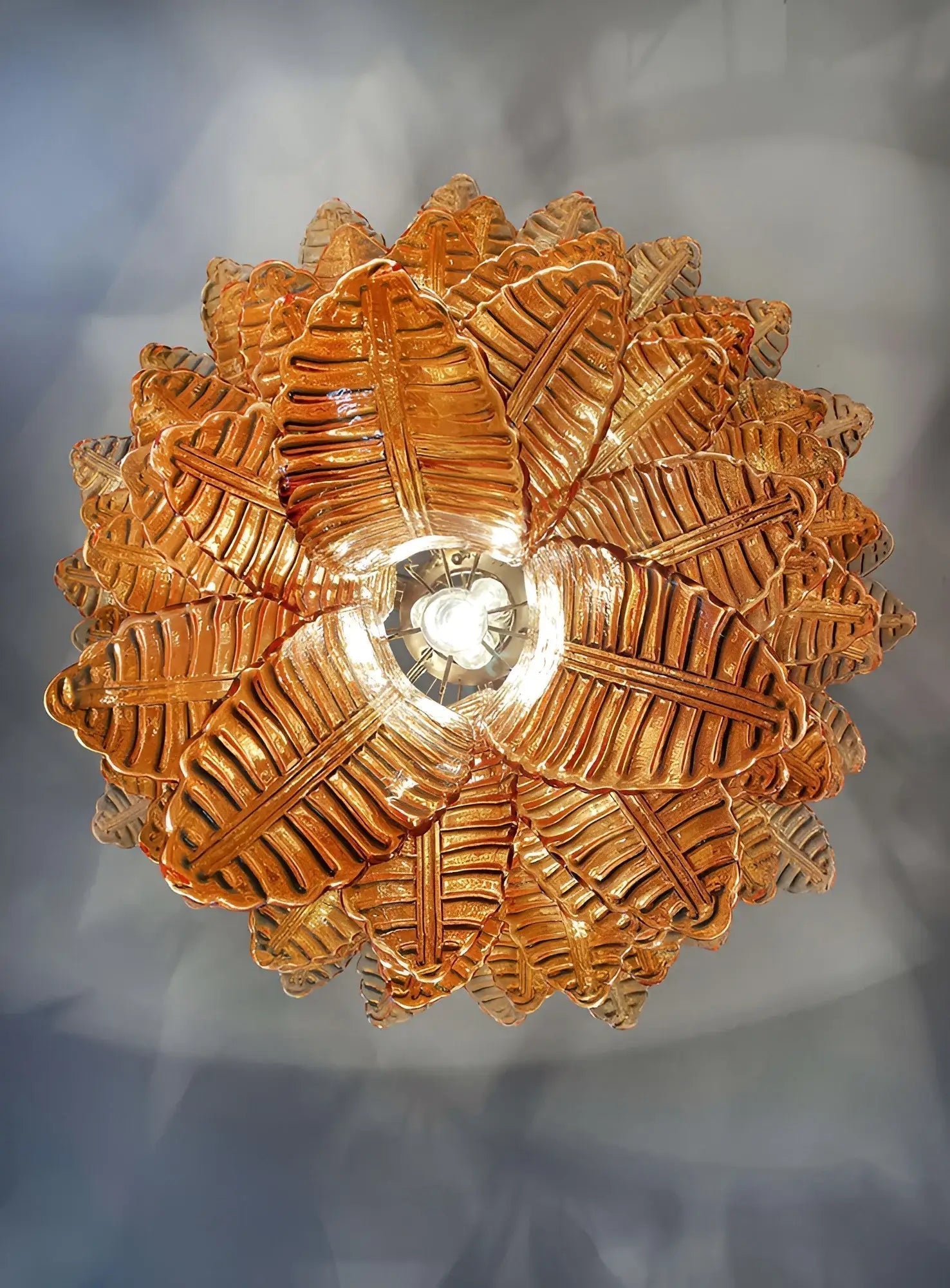 Aurora Lustre en Verre de Murano Ambre