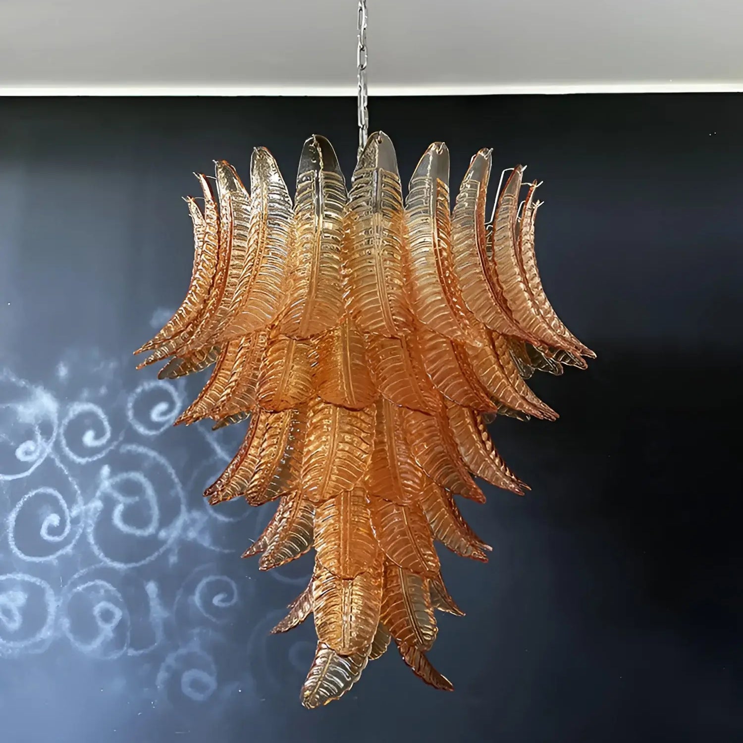 Aurora Lustre en Verre de Murano Ambre