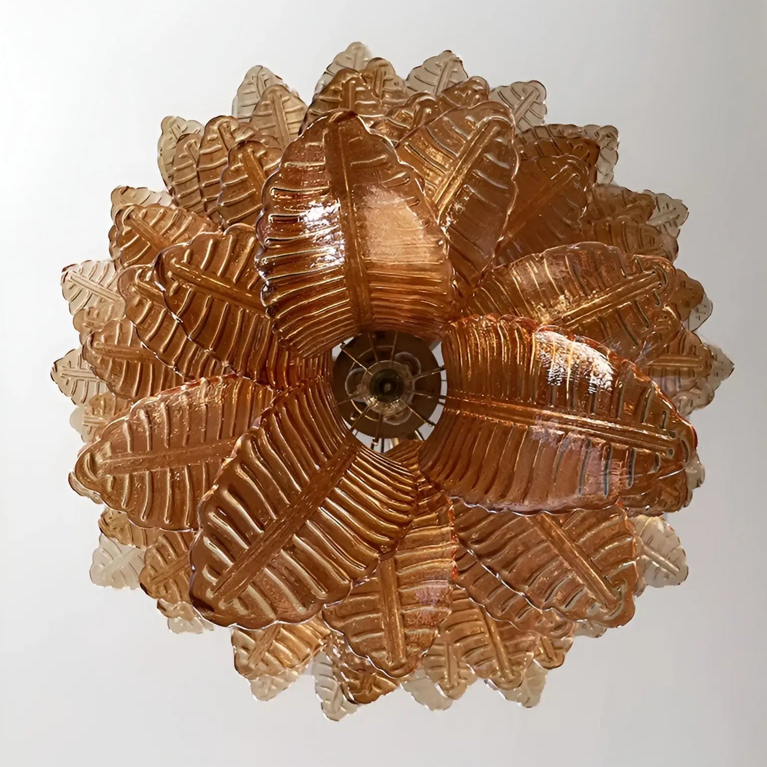 Aurora Lustre en Verre de Murano Ambre