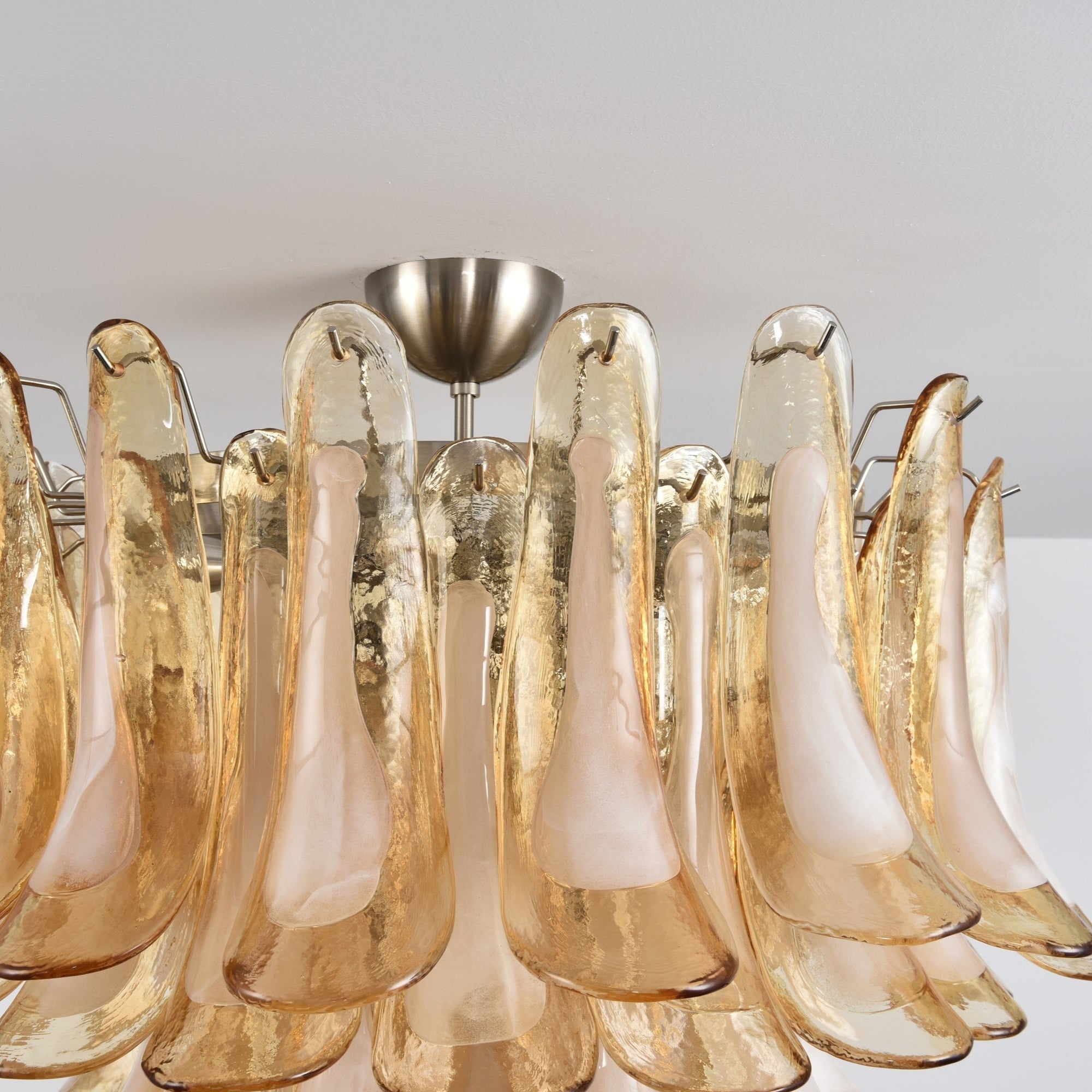 Aurora Plafonnier Ambre Pétale Verre Superposé Vintage
