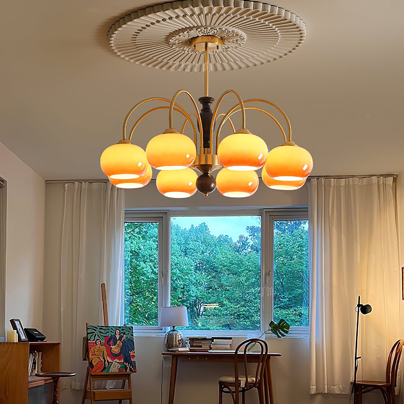 Aurora Lustre Amberly Arche Bras Courbés