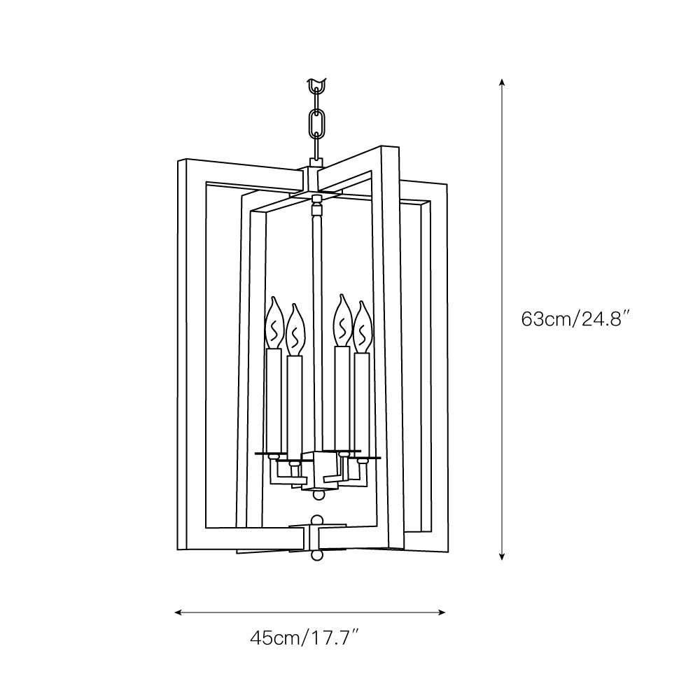 Eirikuvyi Suspension en Métal et Bois Lanterne Créativité Vintage