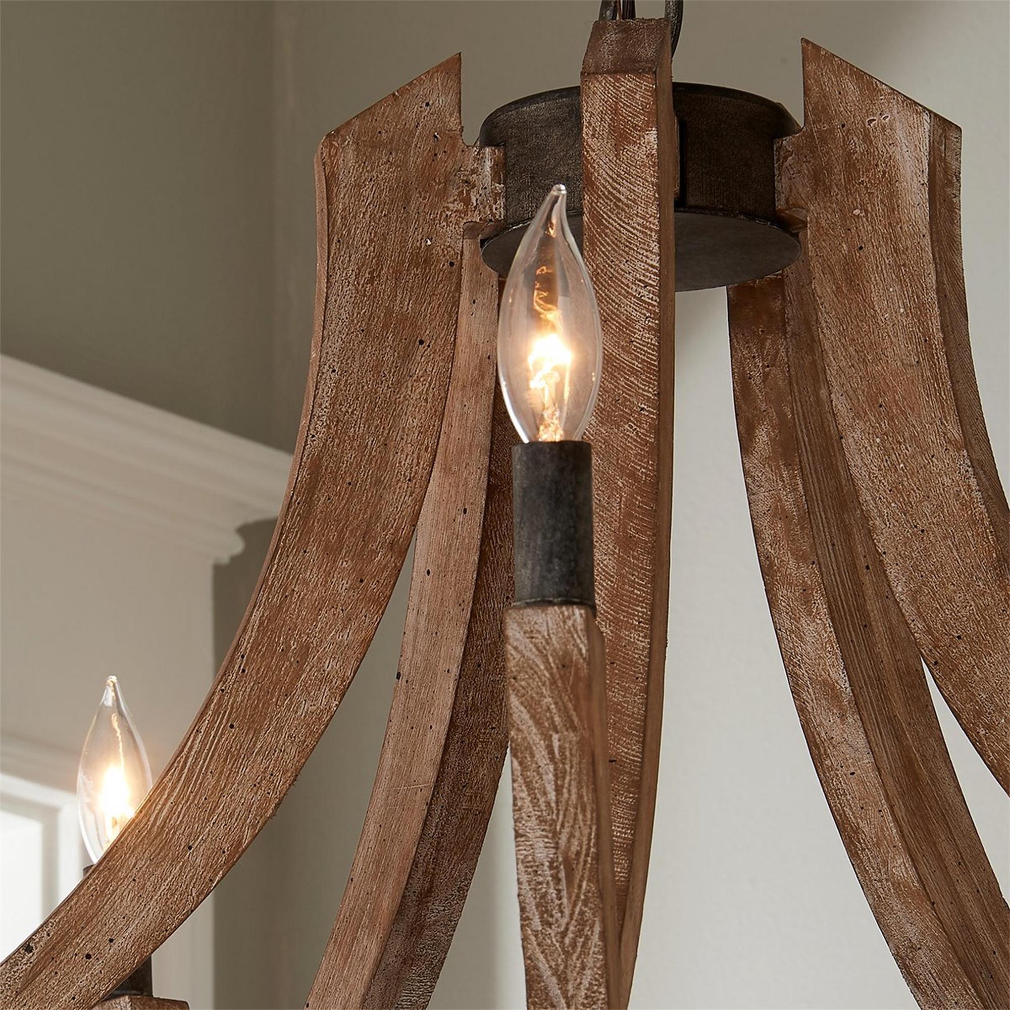 Eirikuvyi Suspension en Métal et Bois Lanterne Créativité Vintage
