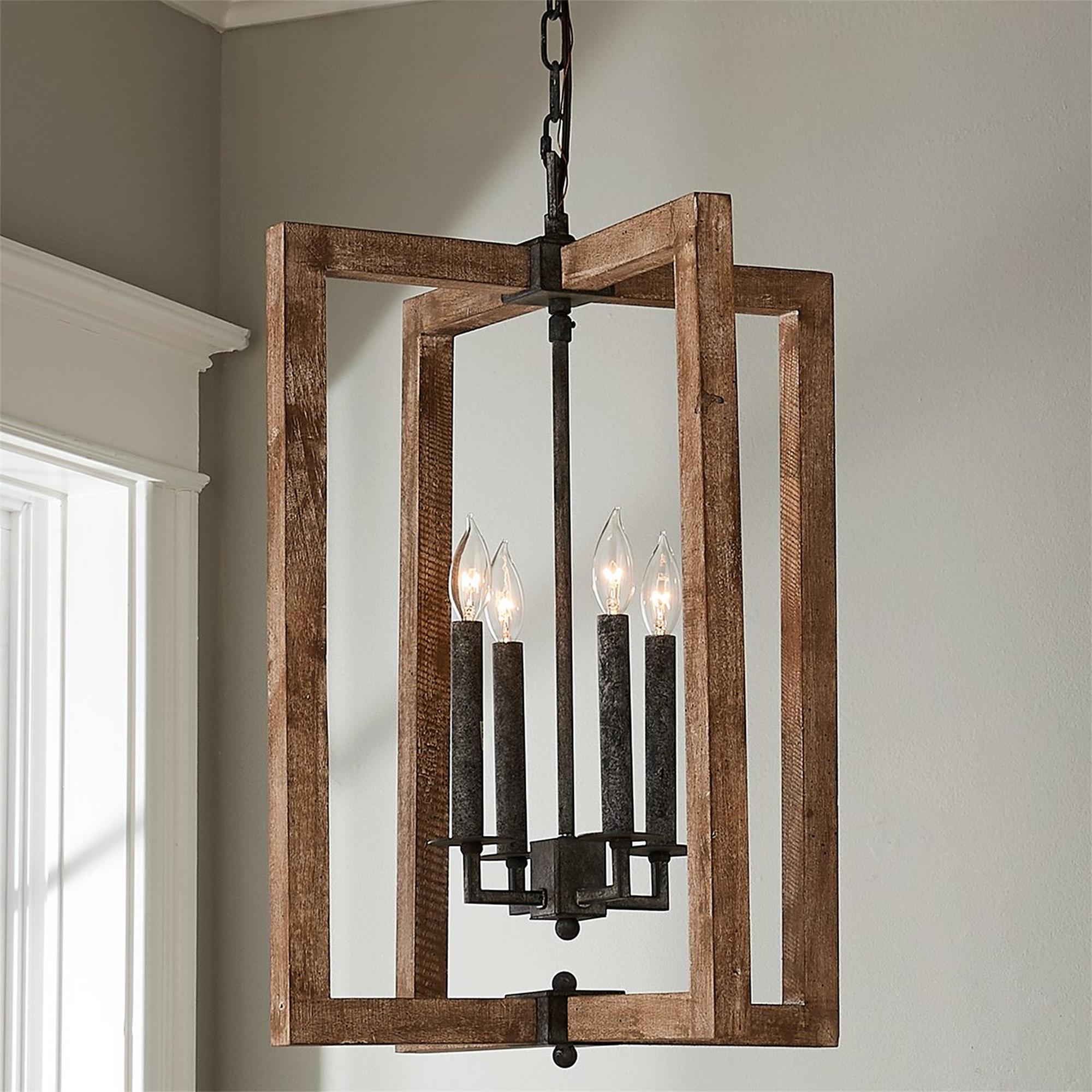 Eirikuvyi Suspension en Métal et Bois Lanterne Créativité Vintage