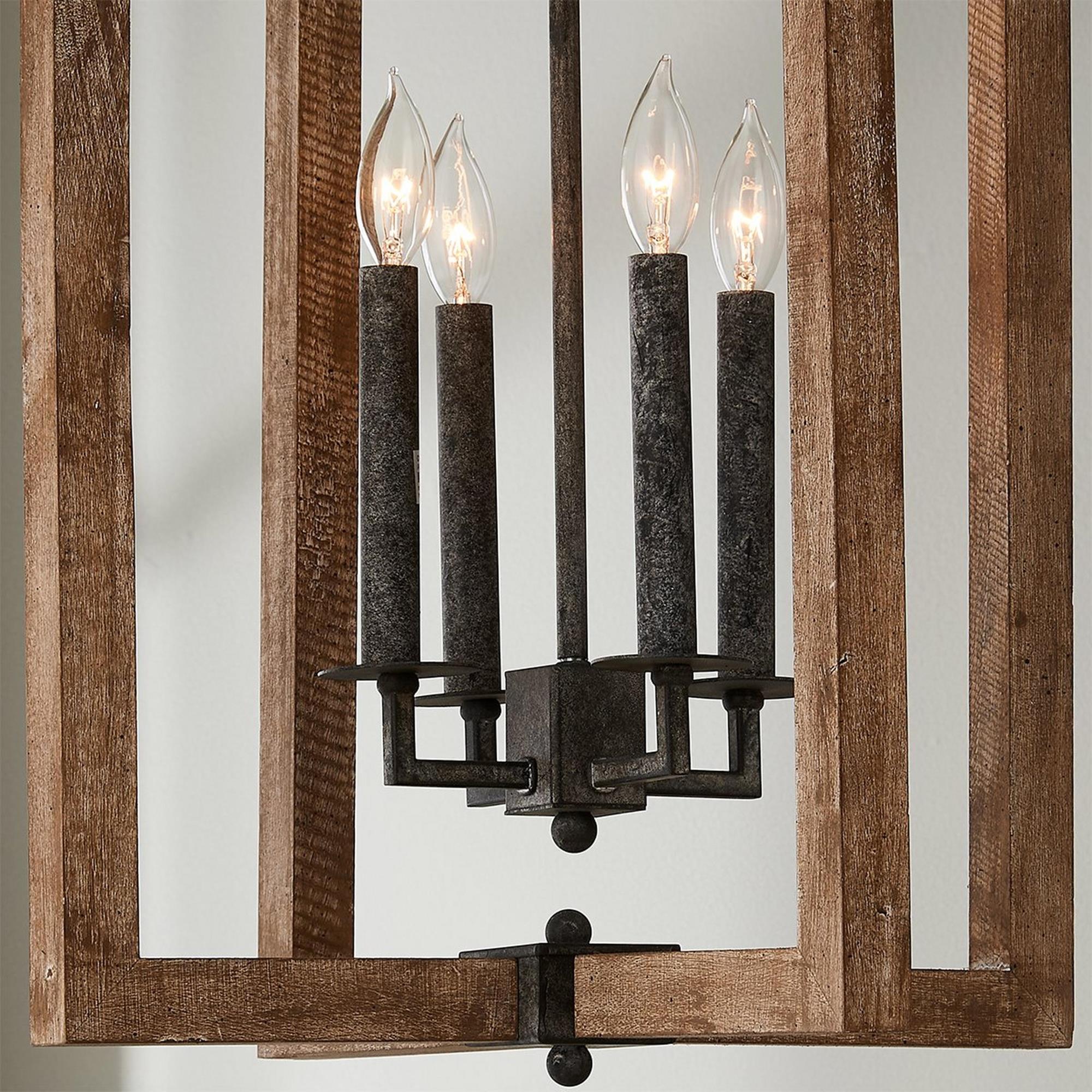 Eirikuvyi Suspension en Métal et Bois Lanterne Créativité Vintage