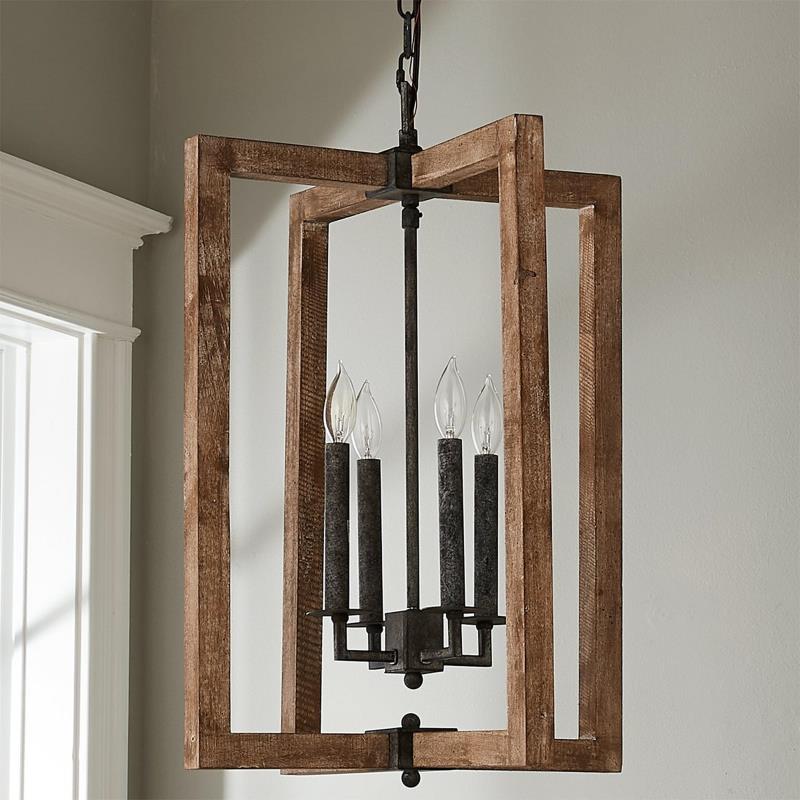 Eirikuvyi Suspension en Métal et Bois Lanterne Créativité Vintage
