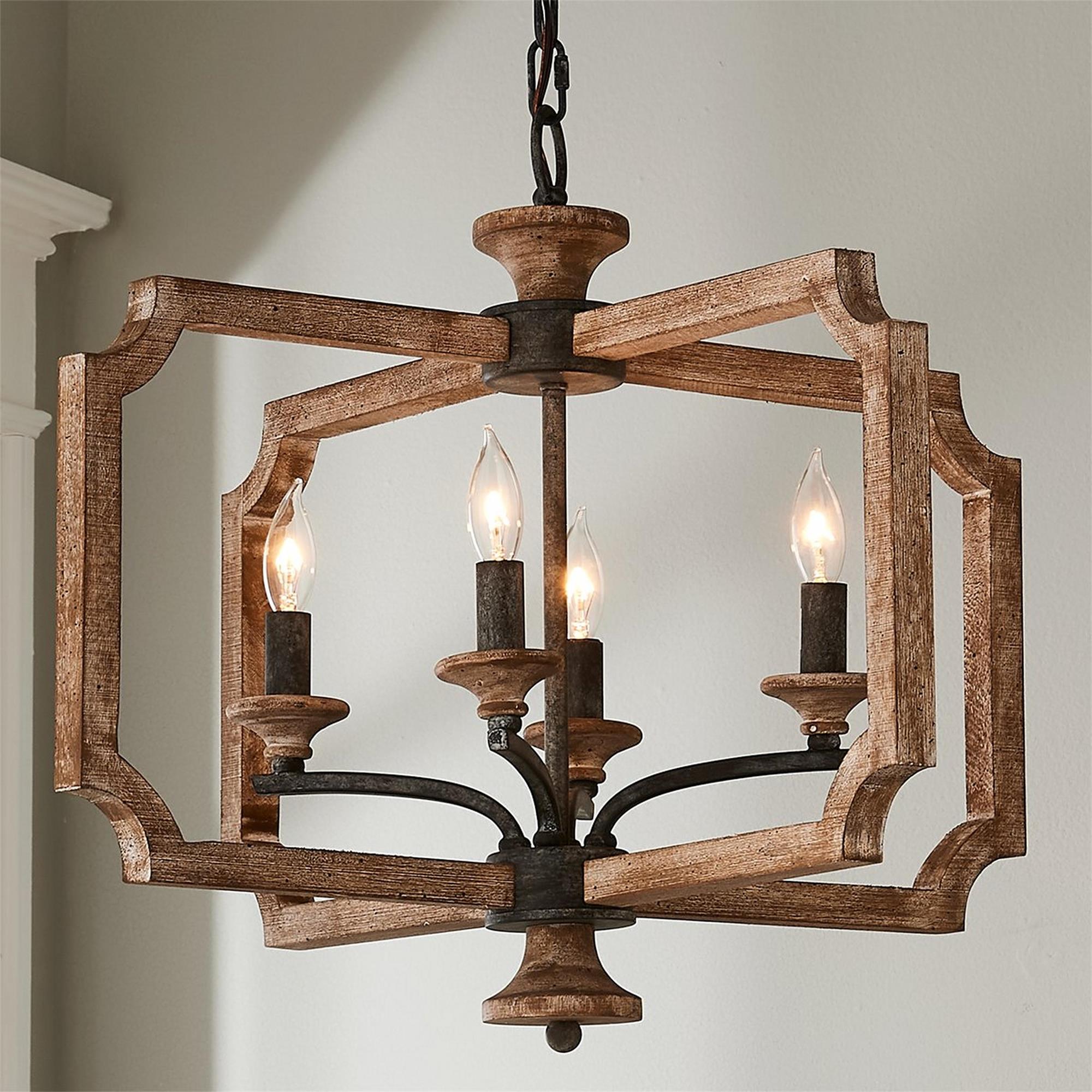 Eirikuvyi Suspension en Métal et Bois Lanterne Créativité Vintage