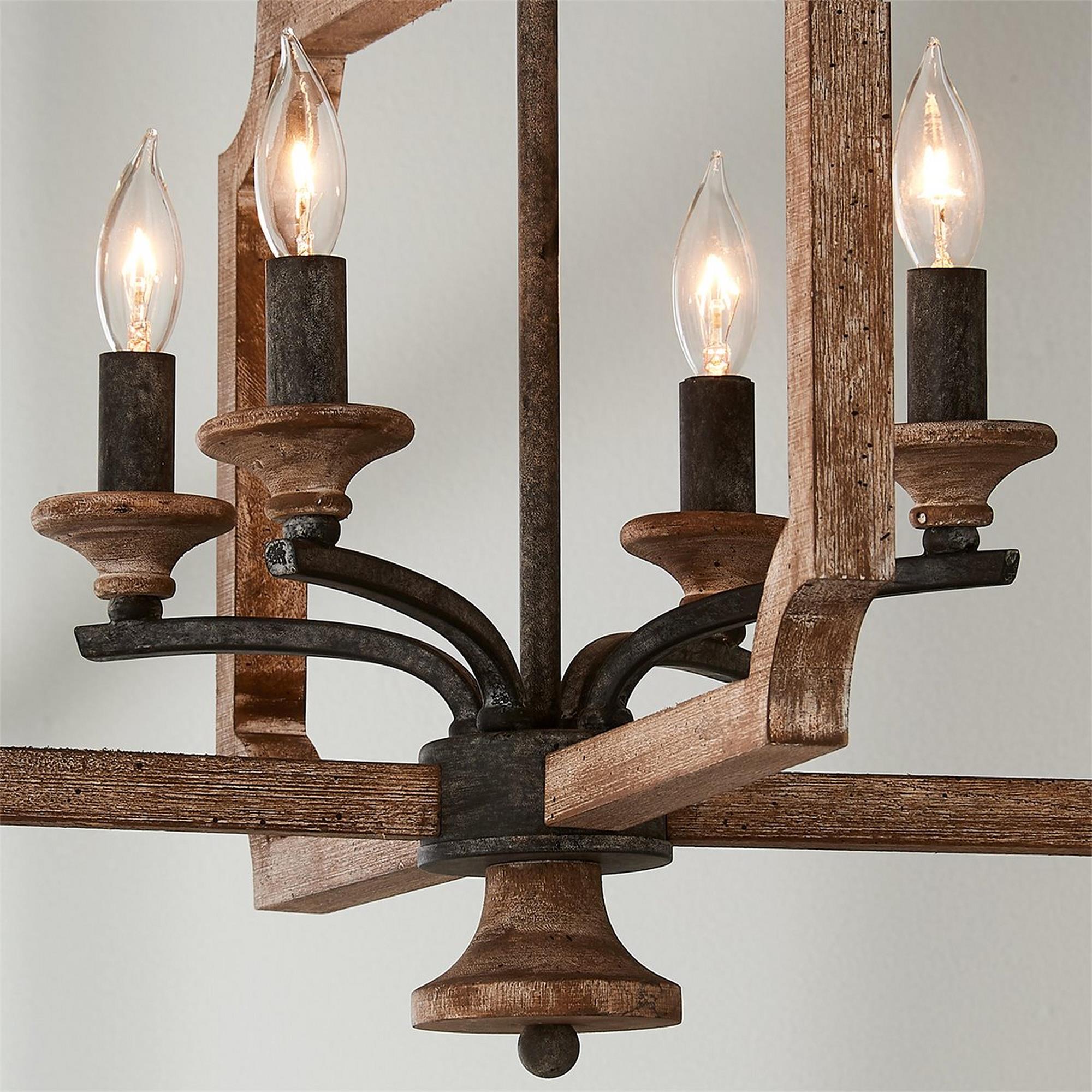 Eirikuvyi Suspension en Métal et Bois Lanterne Créativité Vintage