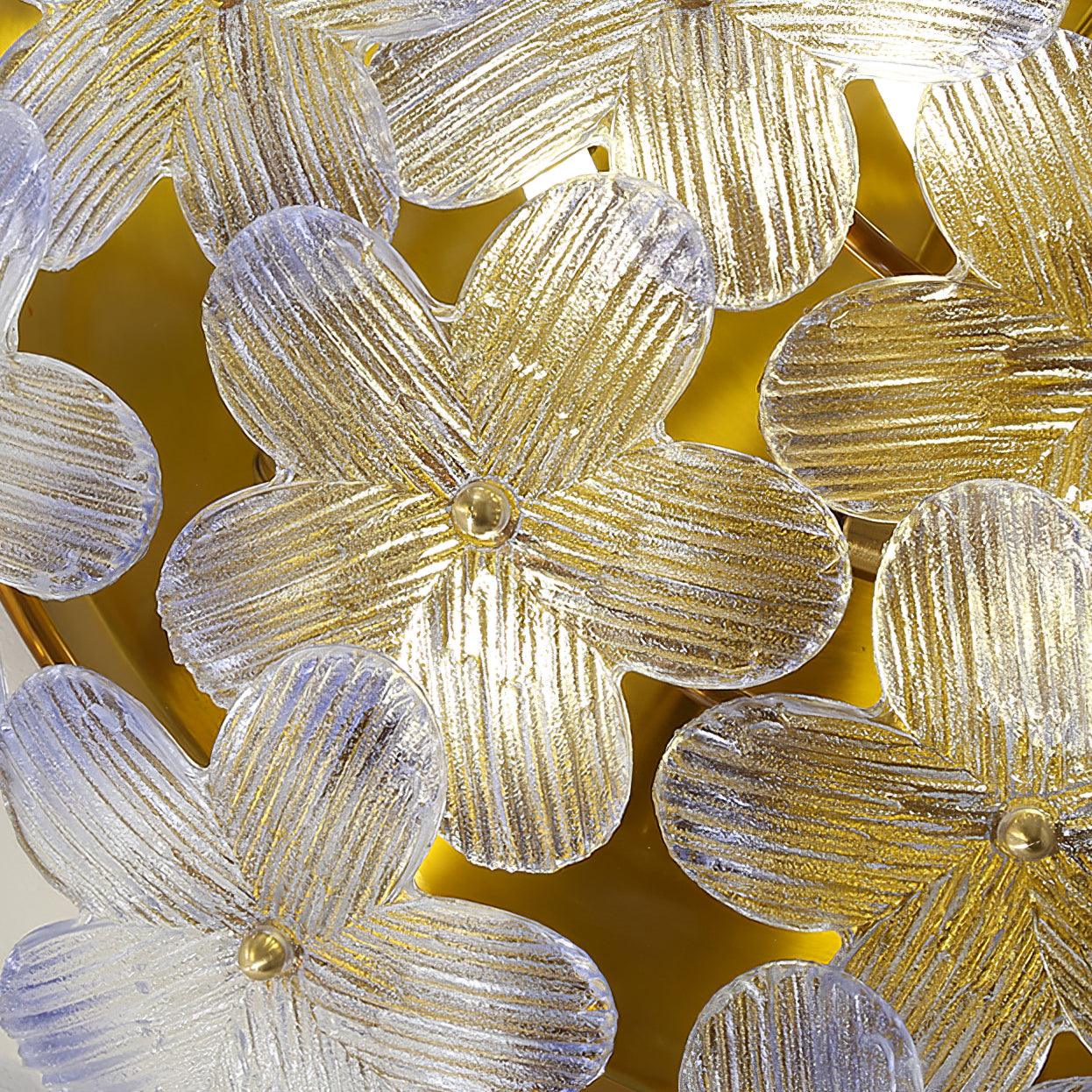 Anan Lustre Plafonnier Floral Verre Pêche