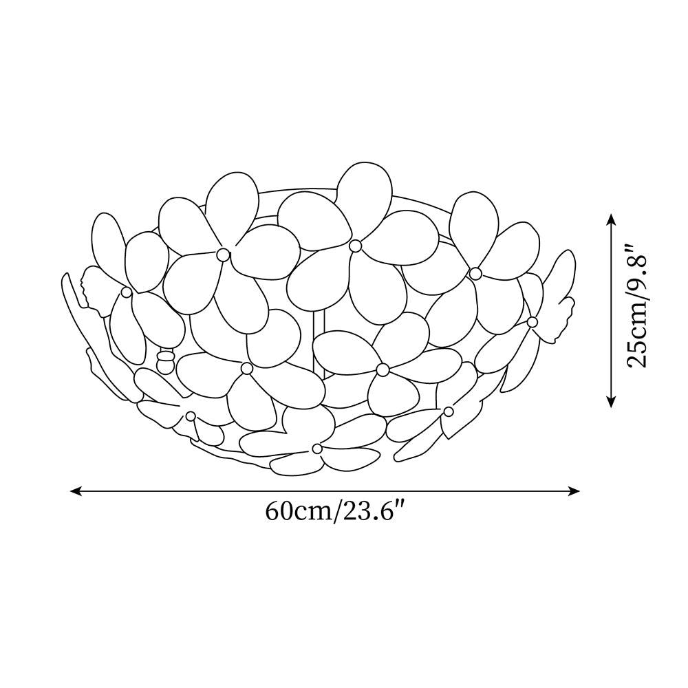 Anan Lustre Plafonnier Floral Verre Pêche