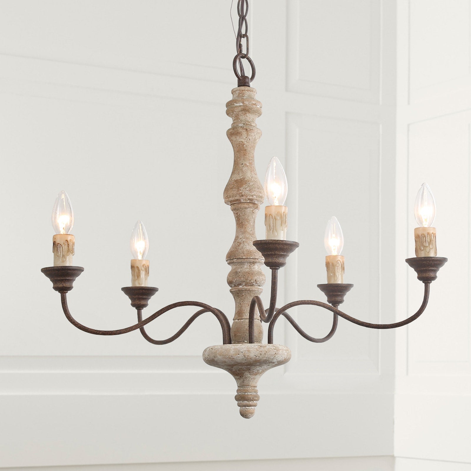Fljotuvyi Lustre en Bois et Métal Créativité Individuelle