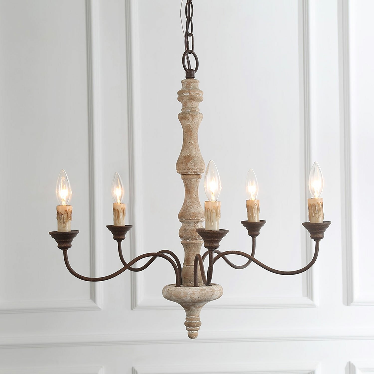 Fljotuvyi Lustre en Bois et Métal Créativité Individuelle