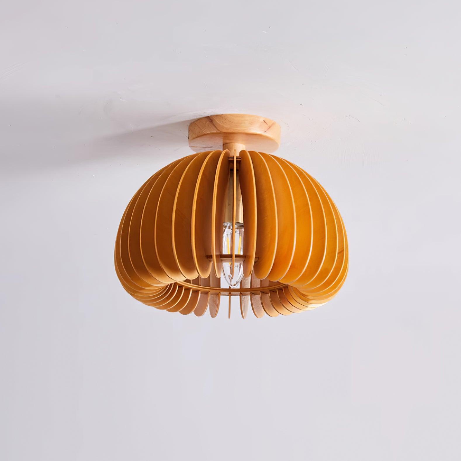 Vividin Plafonnier Pumpkin avec abat-jour et cache en tilleul naturel