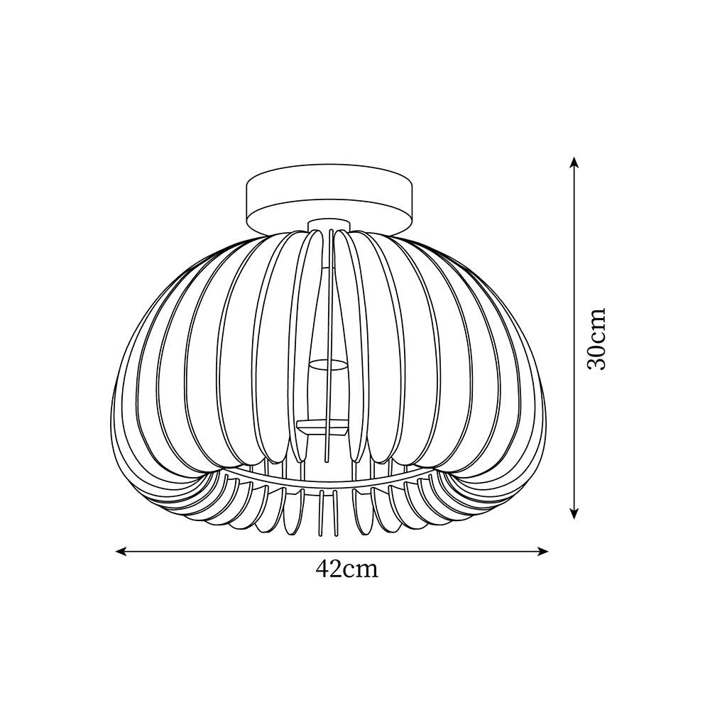 Vividin Plafonnier Pumpkin avec abat-jour et cache en tilleul naturel