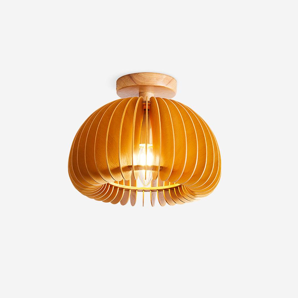 Vividin Plafonnier Pumpkin avec abat-jour et cache en tilleul naturel