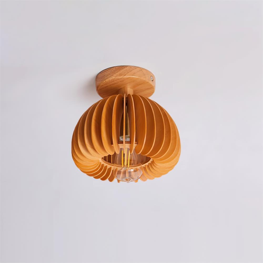 Vividin Plafonnier Pumpkin avec abat-jour et cache en tilleul naturel