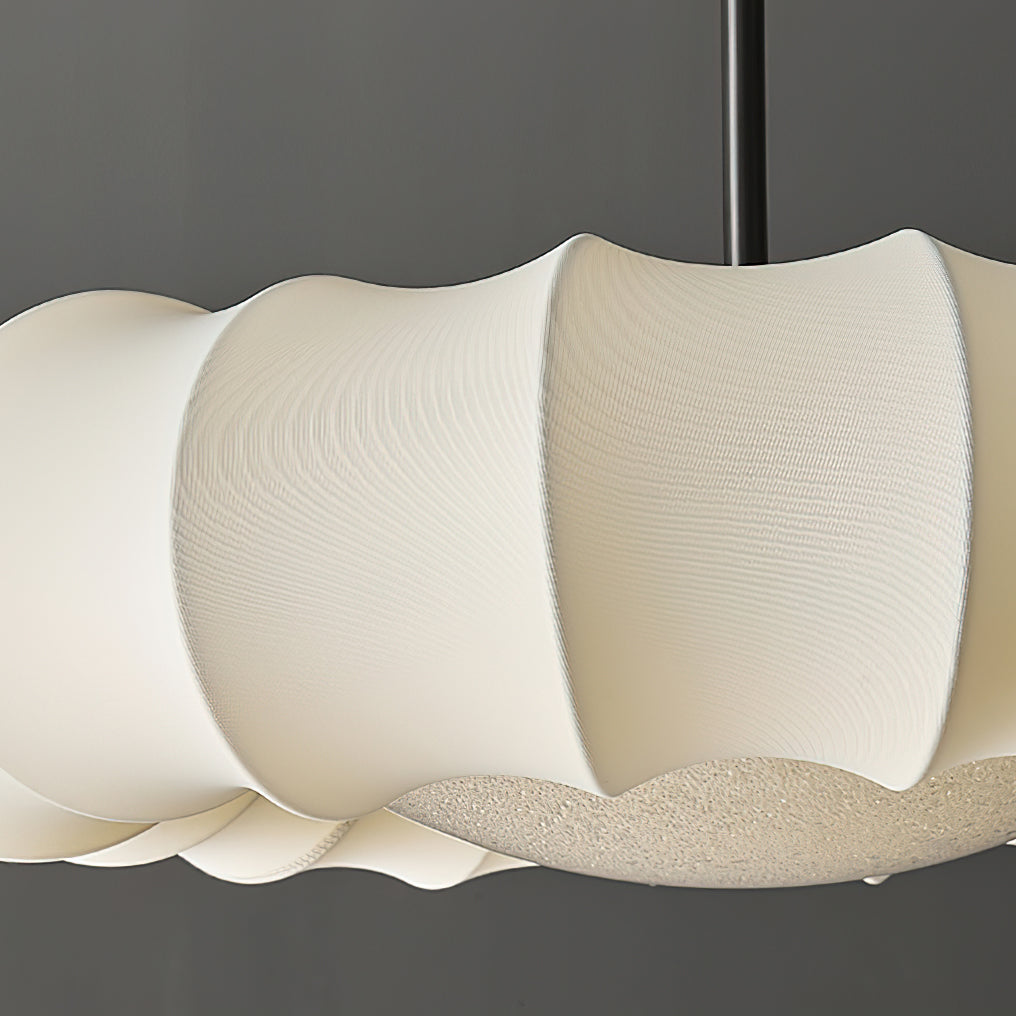 Virelli Suspension Abat-jour en Tissu Pétale Perle en Bois Wabi-Sabi Organique Cozy