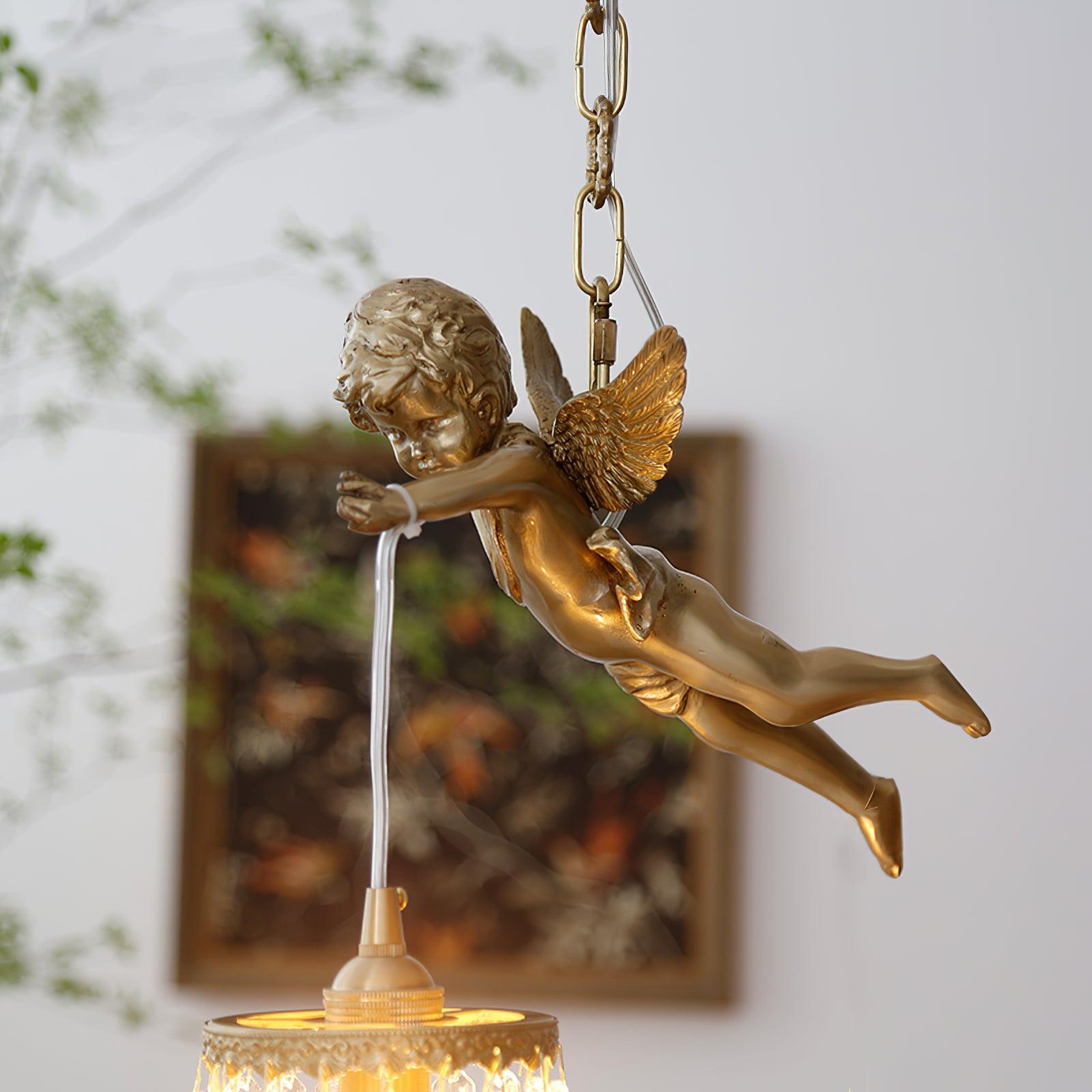Calytra Suspension Artistique Laiton Cristal