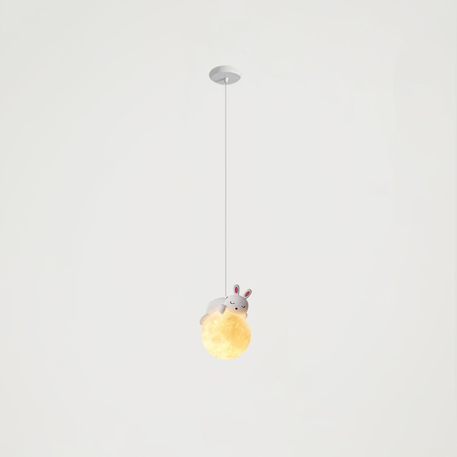 Lustra Suspension Lampe Ours Lune pour Chambre d'Enfant