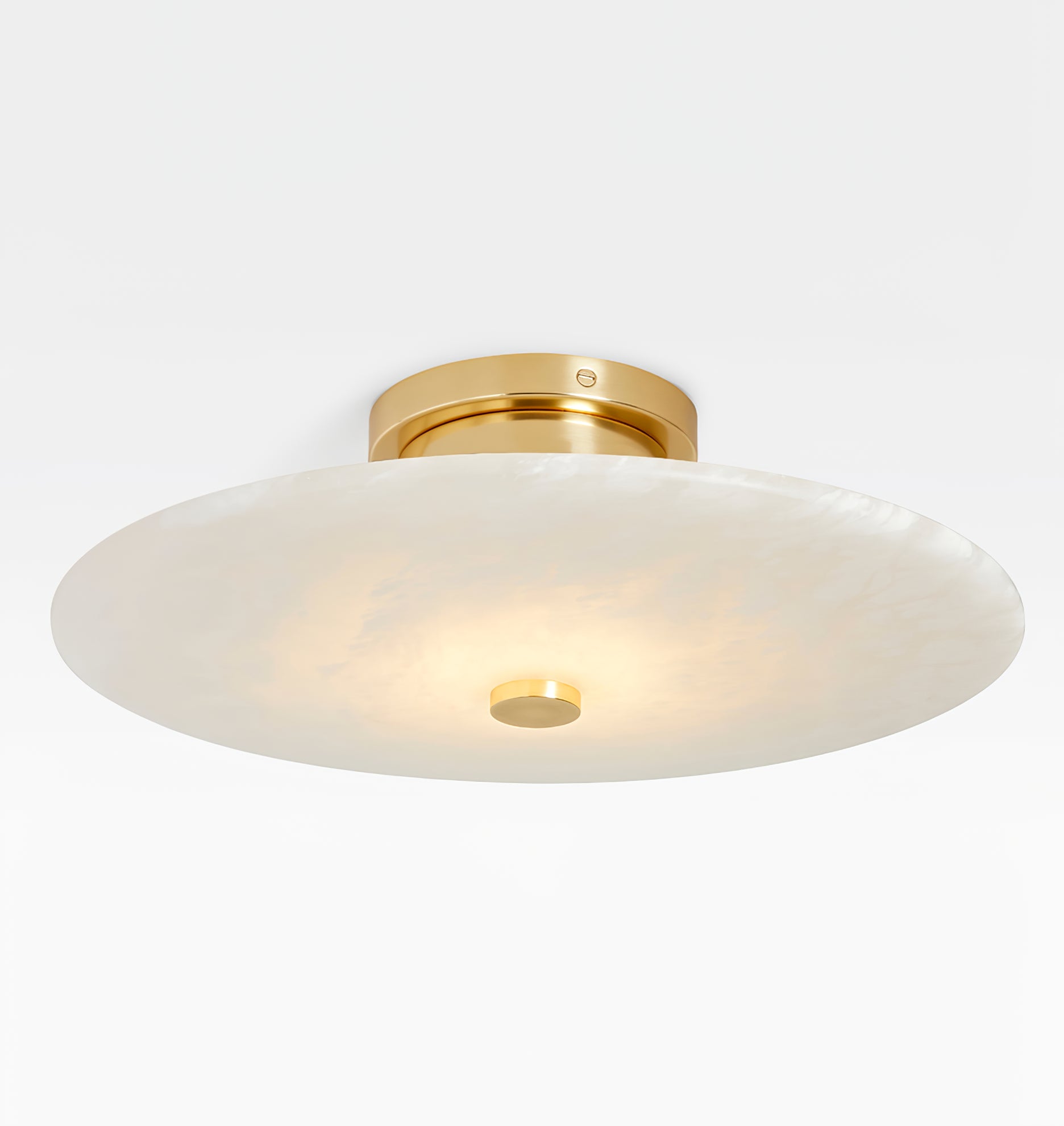 Jarnbruvyn Lampe de Plafond en Métal Laiton et Albâtre Moderne