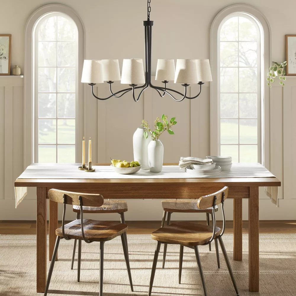 Kvennuvyn Lustre en Métal et Tissu Moderne Minimaliste