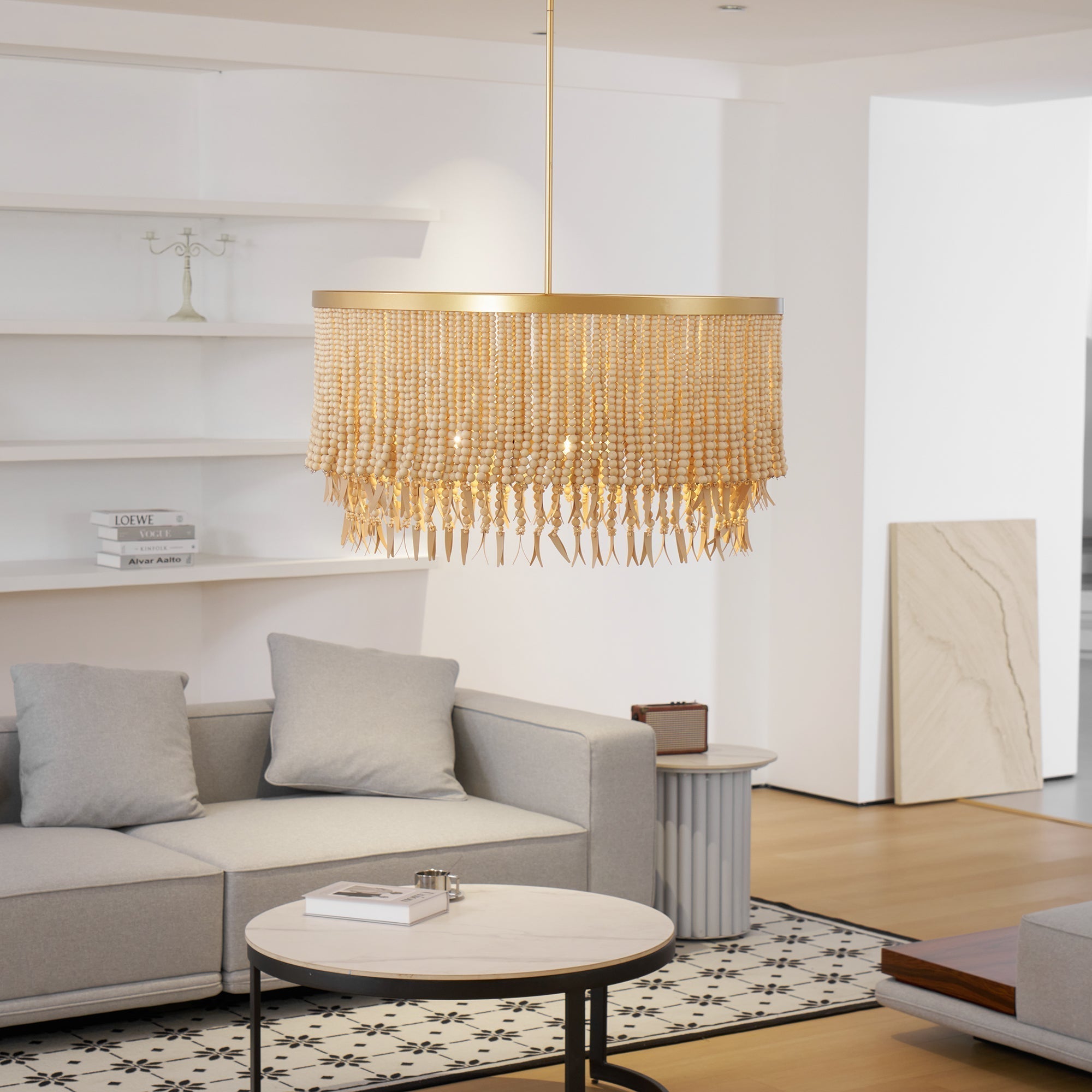 Ljomuvyn Lustre Postmoderne De Luxe En Bois Et Métal