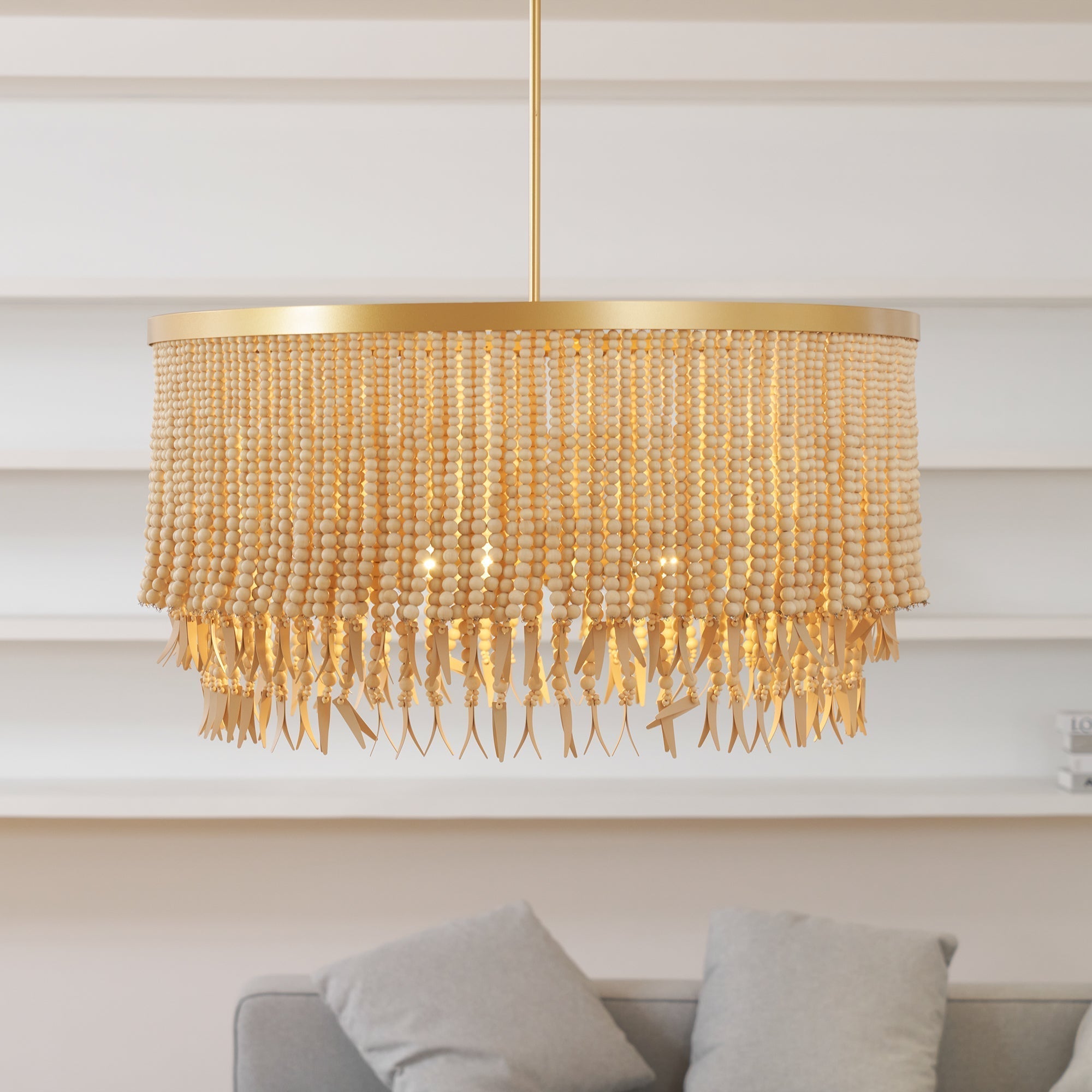 Ljomuvyn Lustre Postmoderne De Luxe En Bois Et Métal