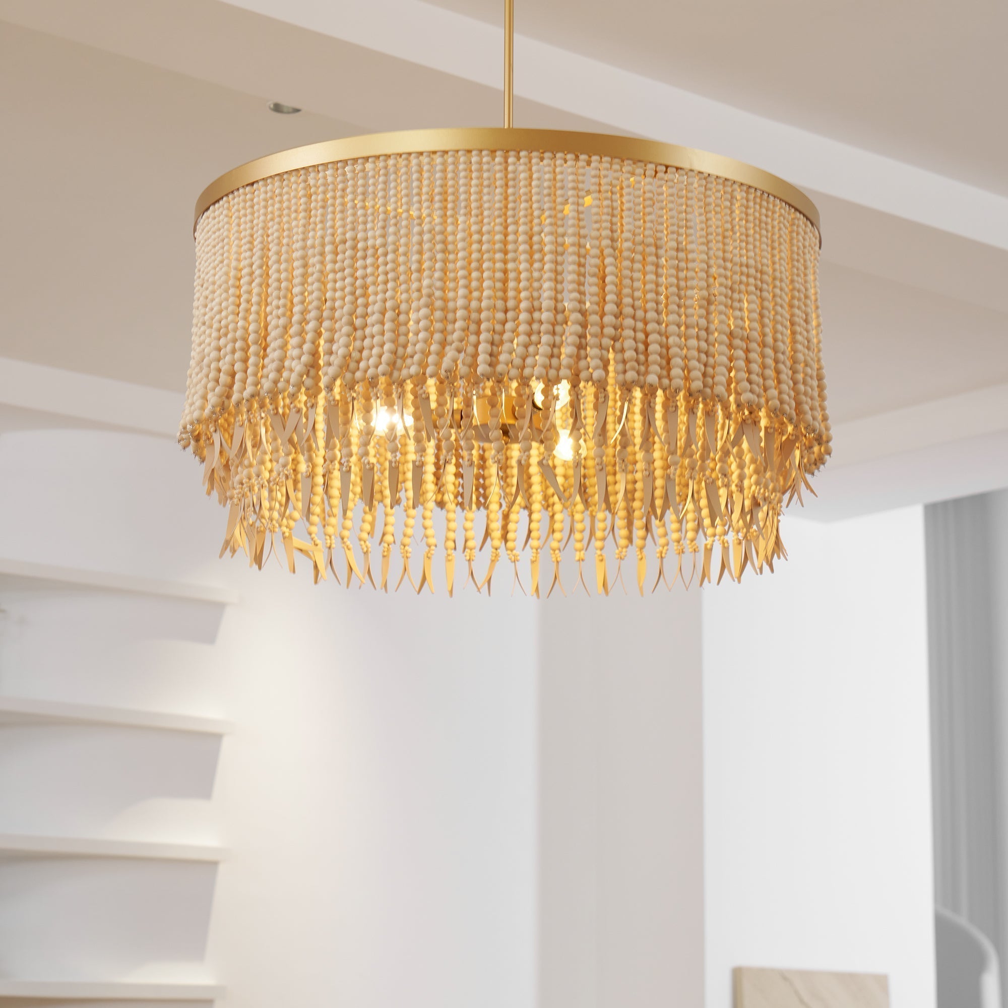 Ljomuvyn Lustre Postmoderne De Luxe En Bois Et Métal
