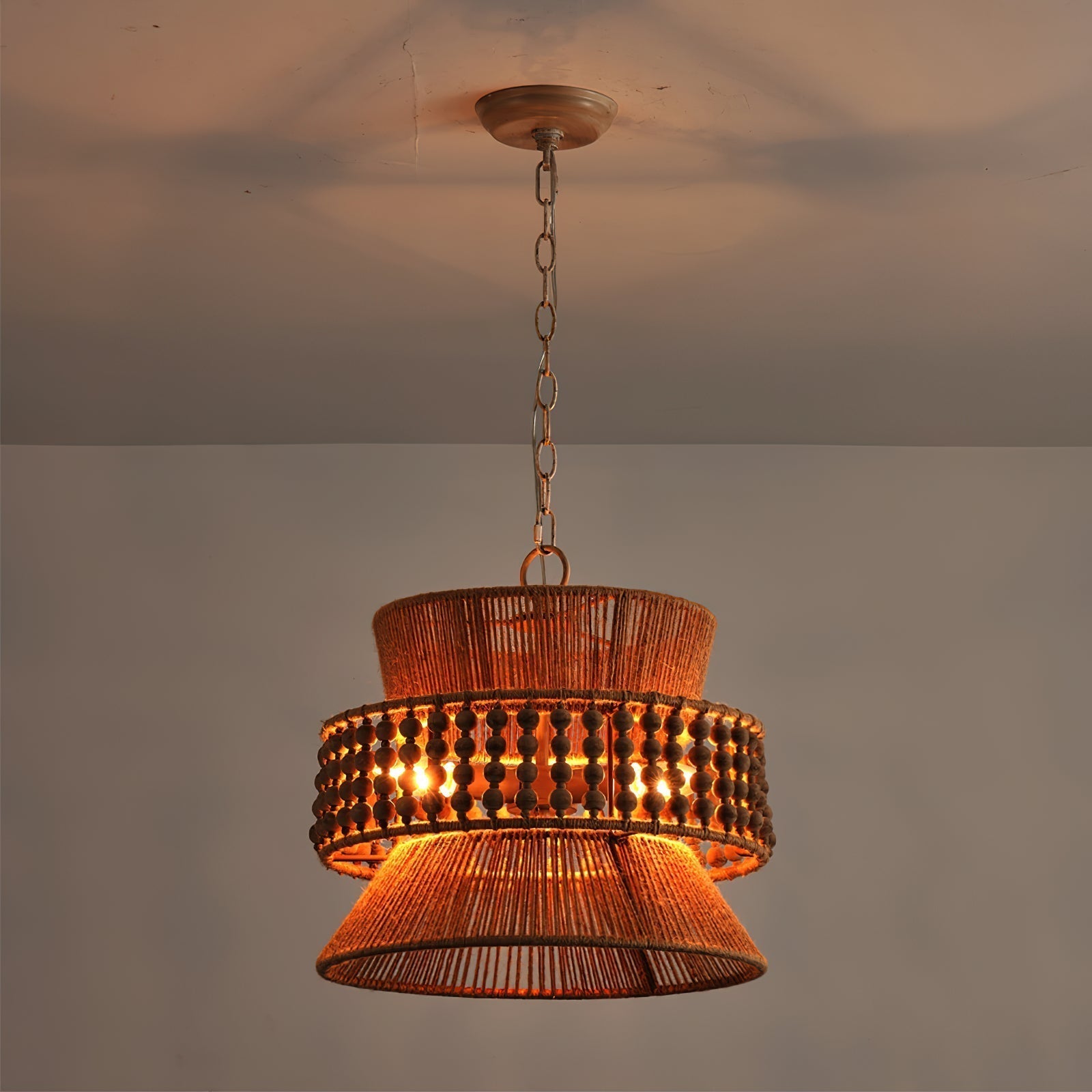 Kvennuvyi Lampe à Suspension En Métal Brun Naturel Antigua