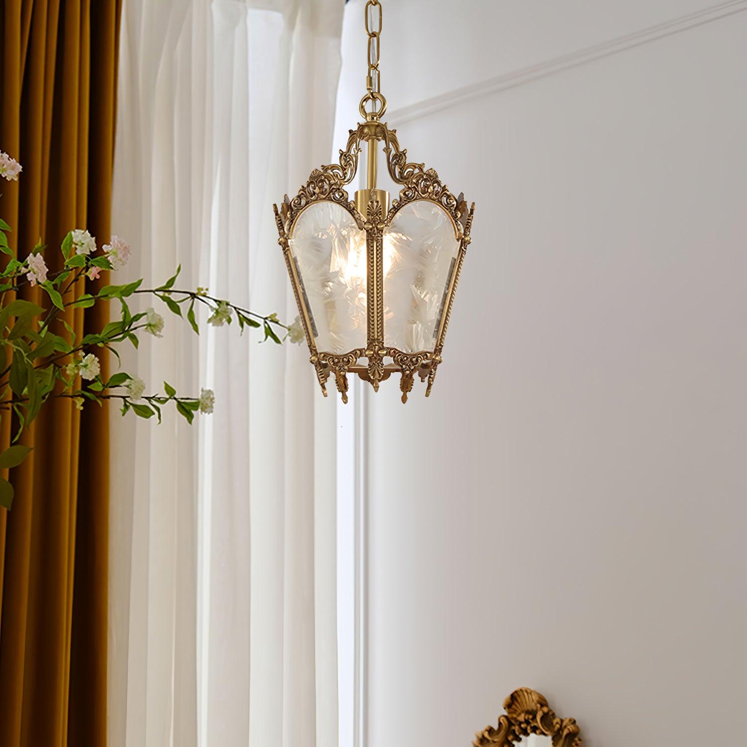 Lustra Suspension Laiton Empire Antique Élégante
