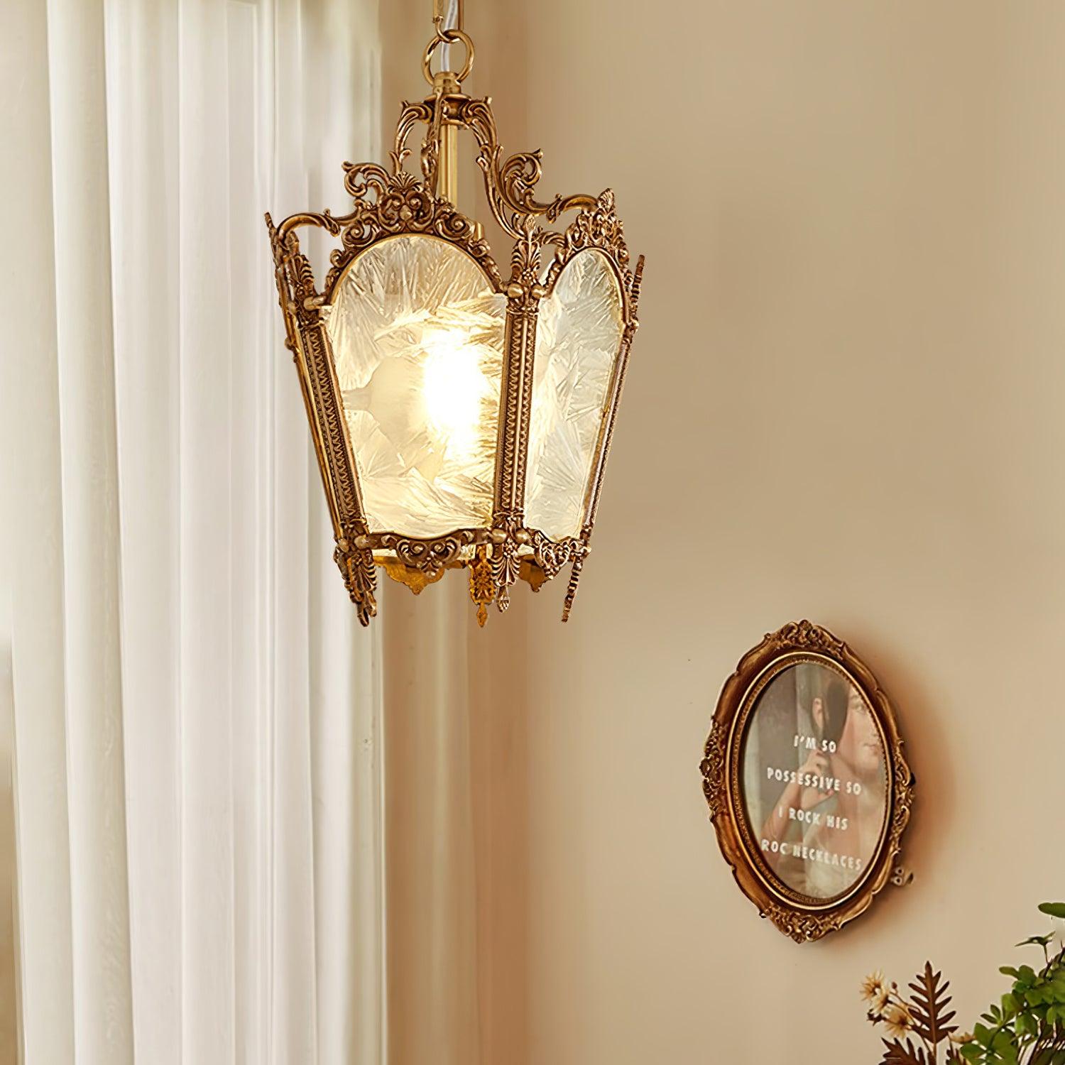 Lustra Suspension Laiton Empire Antique Élégante