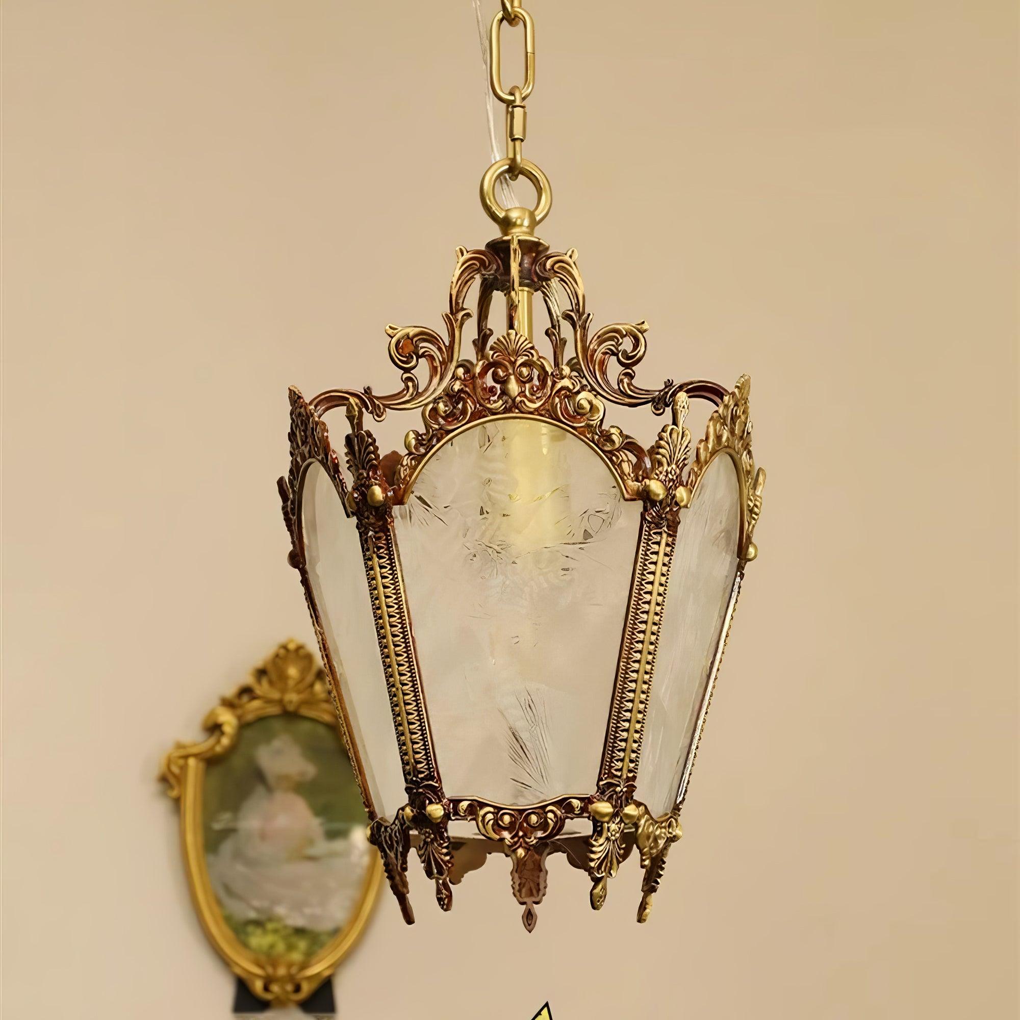 Lustra Suspension Laiton Empire Antique Élégante