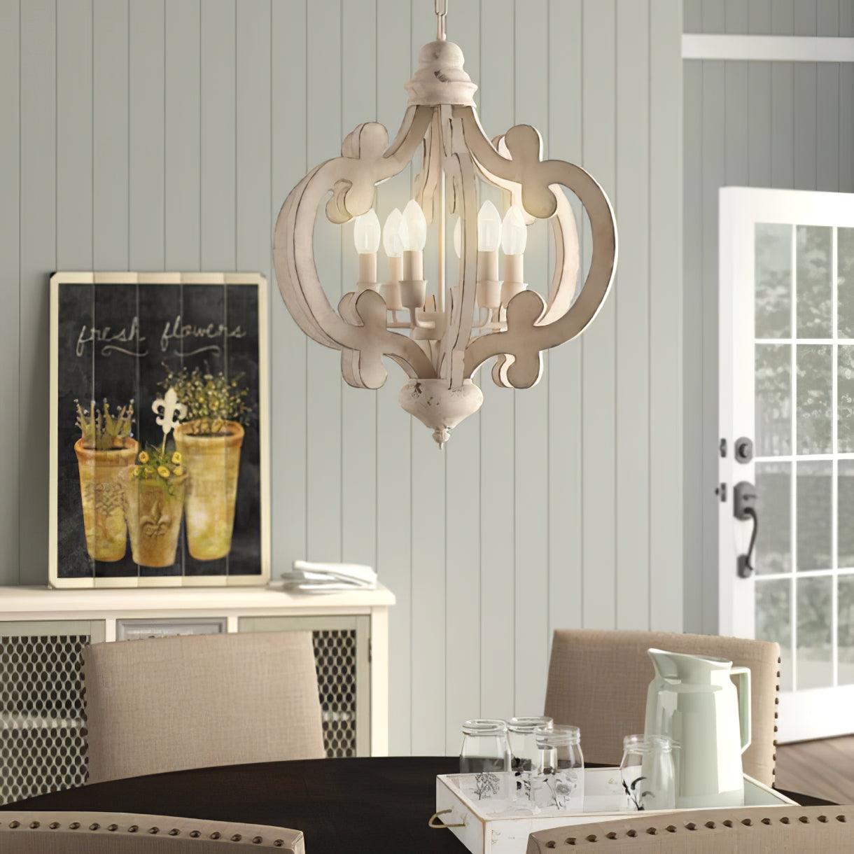 Lustra Lustre en Bois Vintage