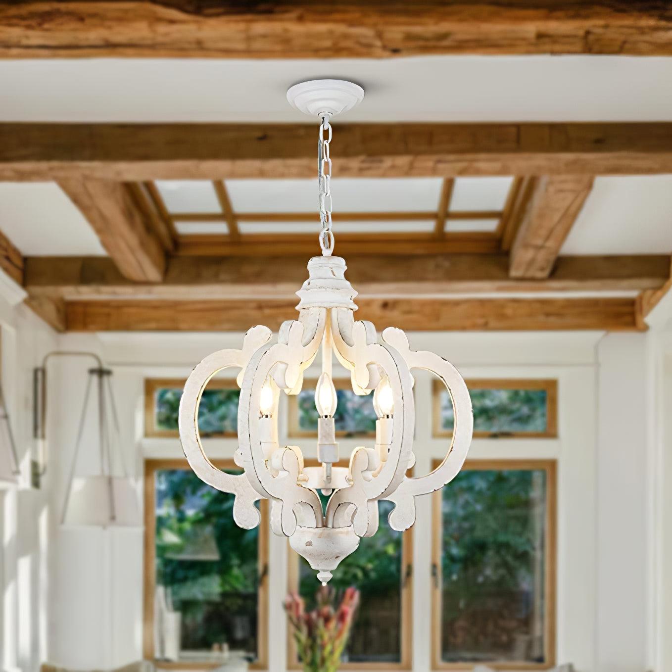 Lustra Lustre en Bois Vintage