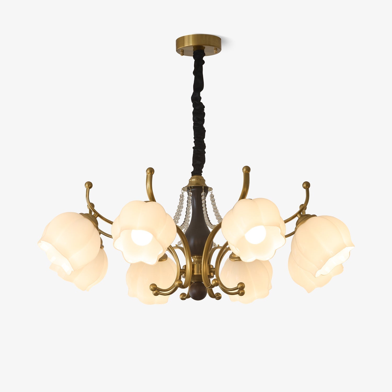 Lustra Lustre Bois Verre Vintage