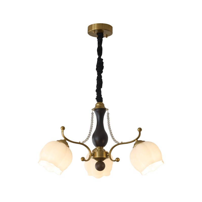 Lustra Lustre Bois Verre Vintage