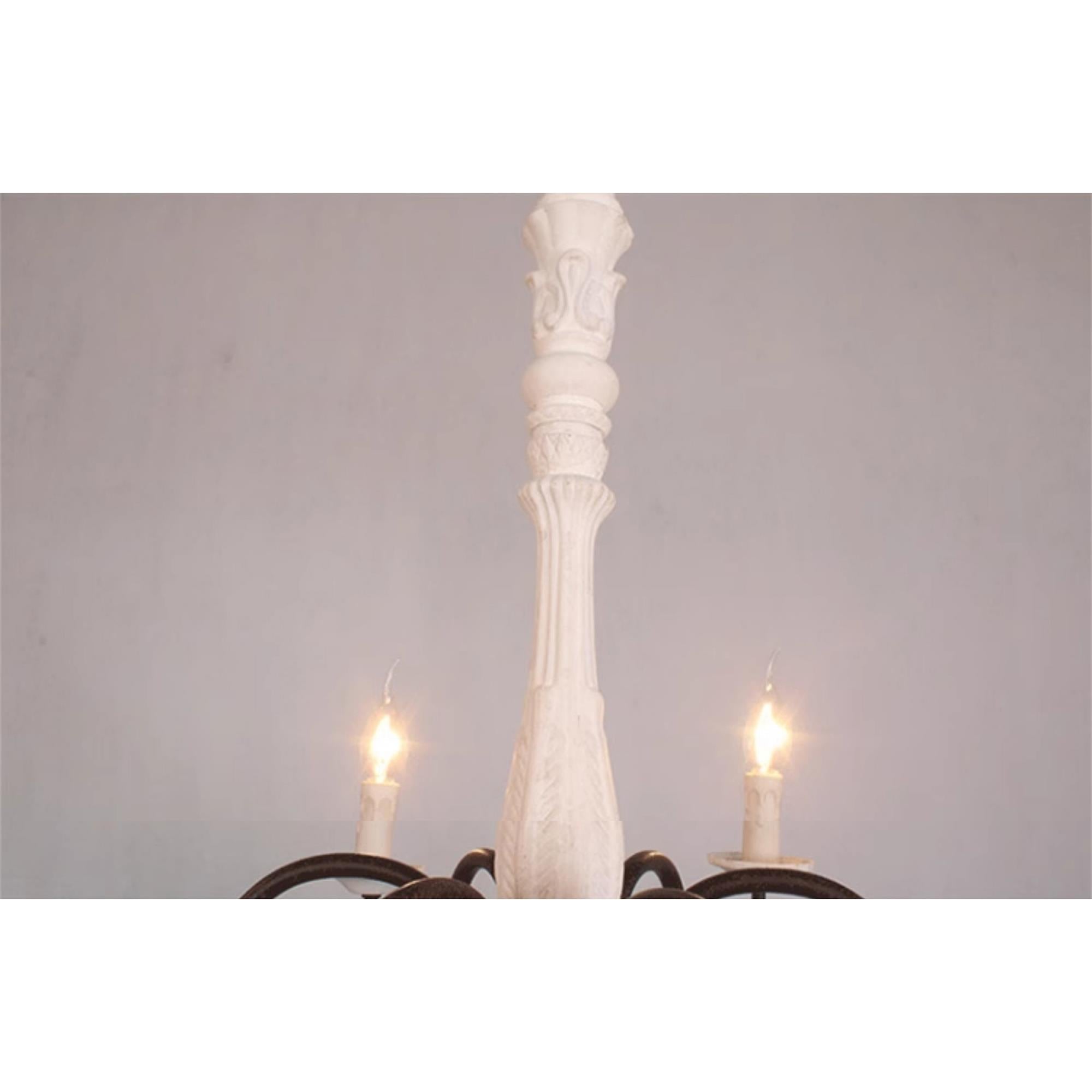 Ljomuvyi Lustre Traditionnel En Métal Et Bois De Style Ferme